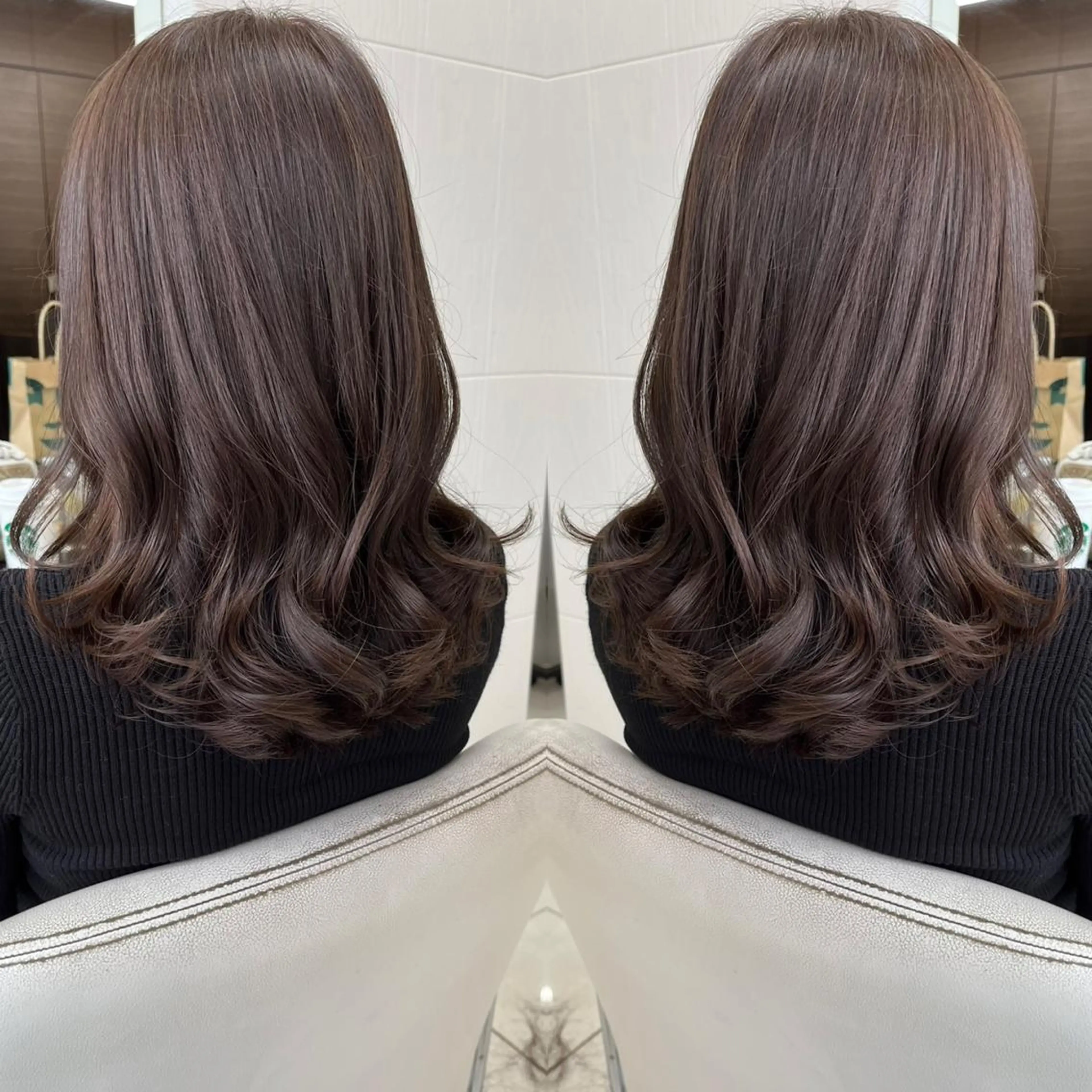 ミディアム カラー 韓国風ヘア レイヤーカット ヘアカラー トリートメント BOOTH share salon所属・ハタケヤマヨシキ ／BOOTHのヘアスタイル