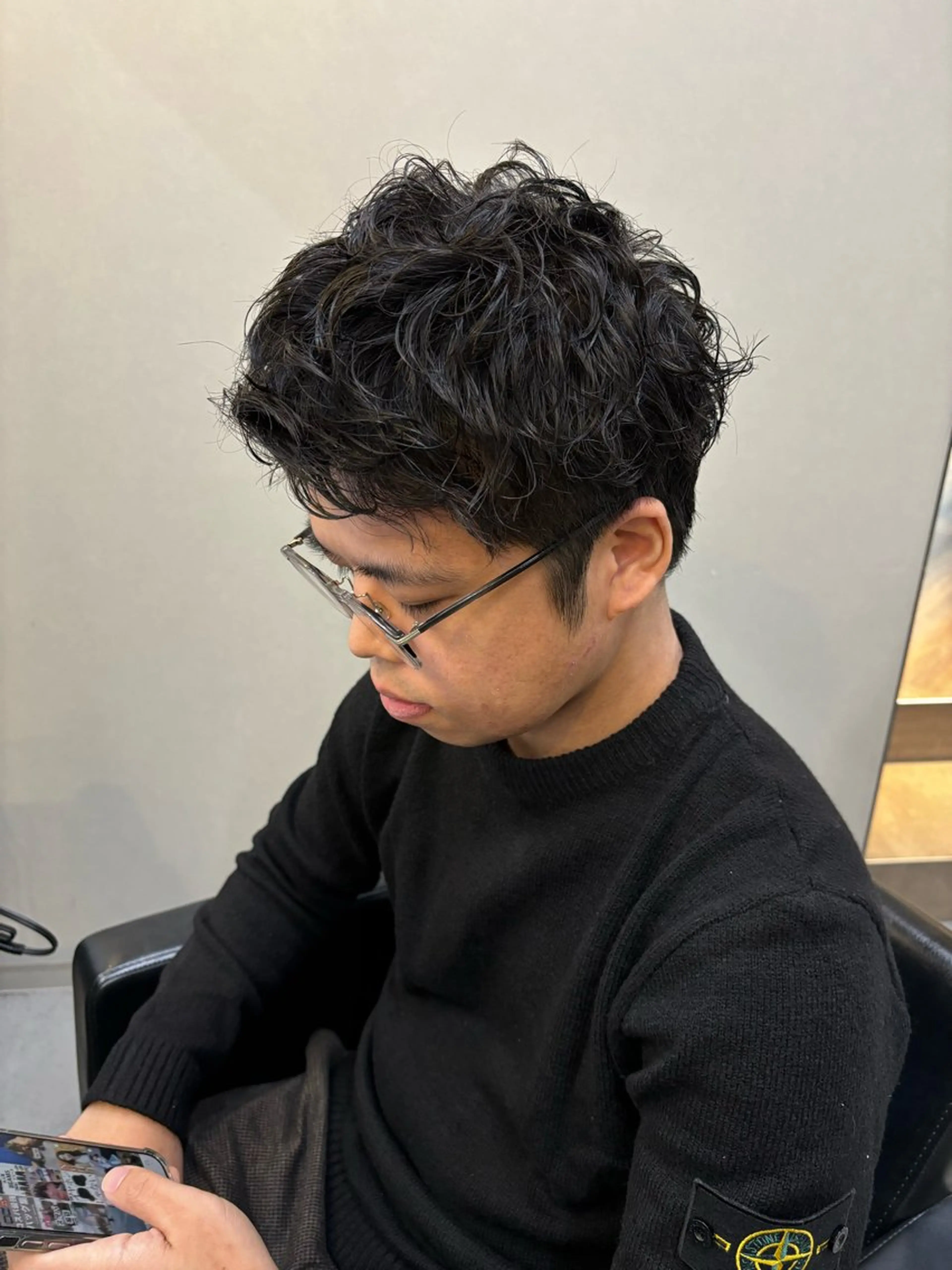 セミロング パーマ メンズ カット パーマ 💈平島 拓也💈のヘアスタイル