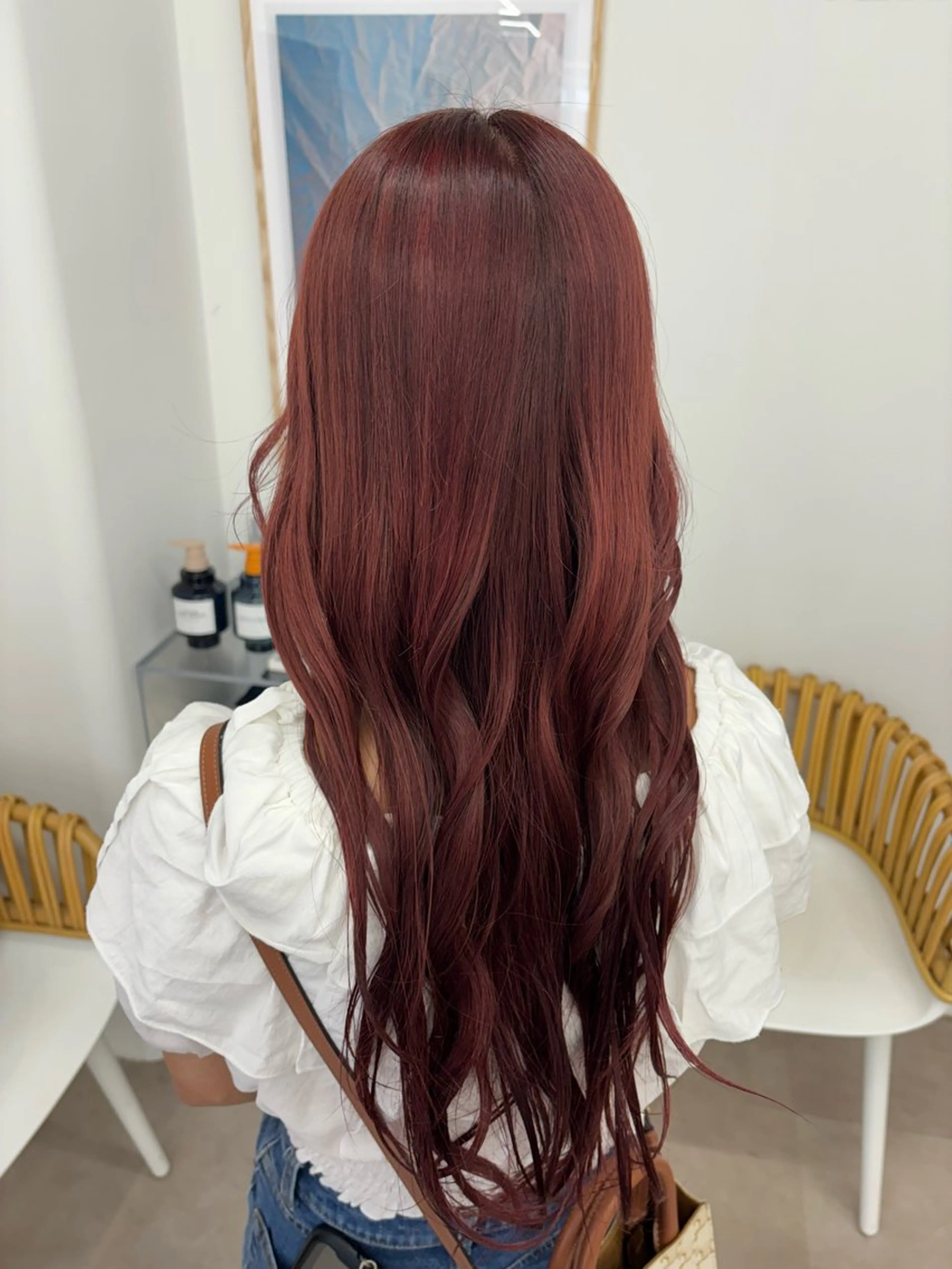 ロング ヘアカラー リン🔔ボブ cut ベージュカラー🤎のヘアスタイル