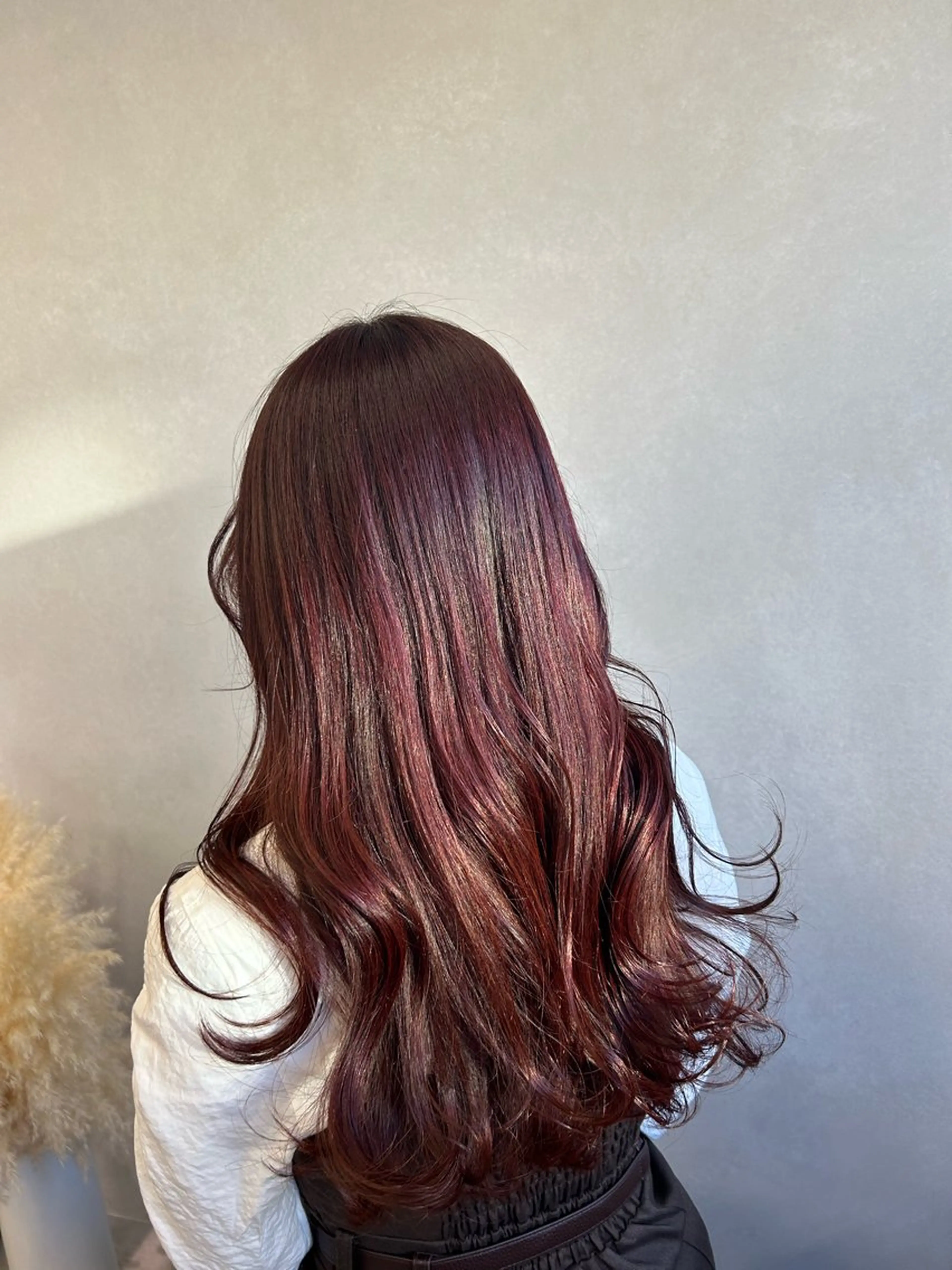 ロング カラー レッドカラー カット ヘアカラー 暖色･似合わせカラー (廣石沙英🎀)のヘアスタイル