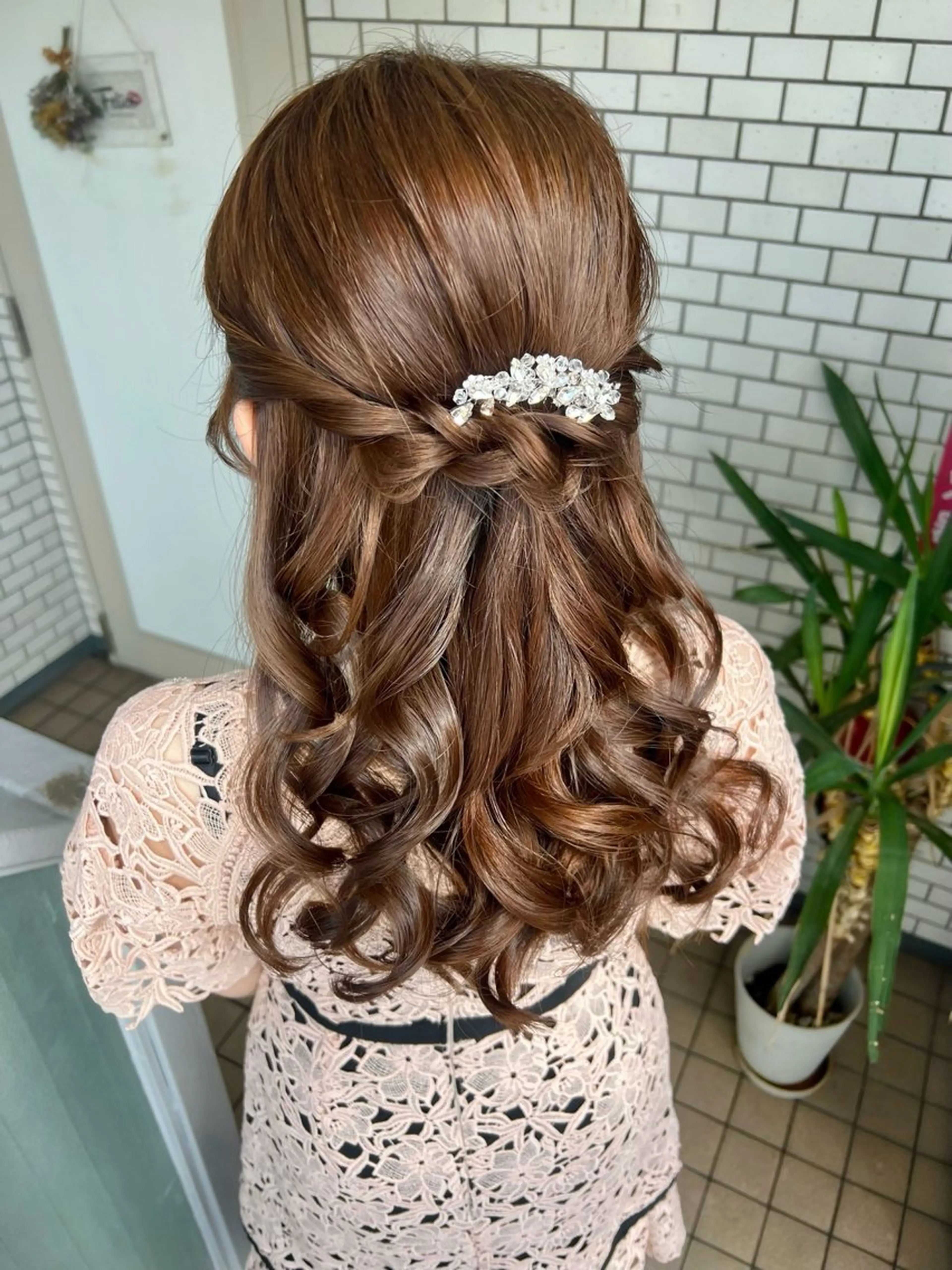 ヘアアレンジ ハーフアップ ヘアセット 大人可愛いヘアメイク 💋🧚‍♀️しずかのヘアスタイル