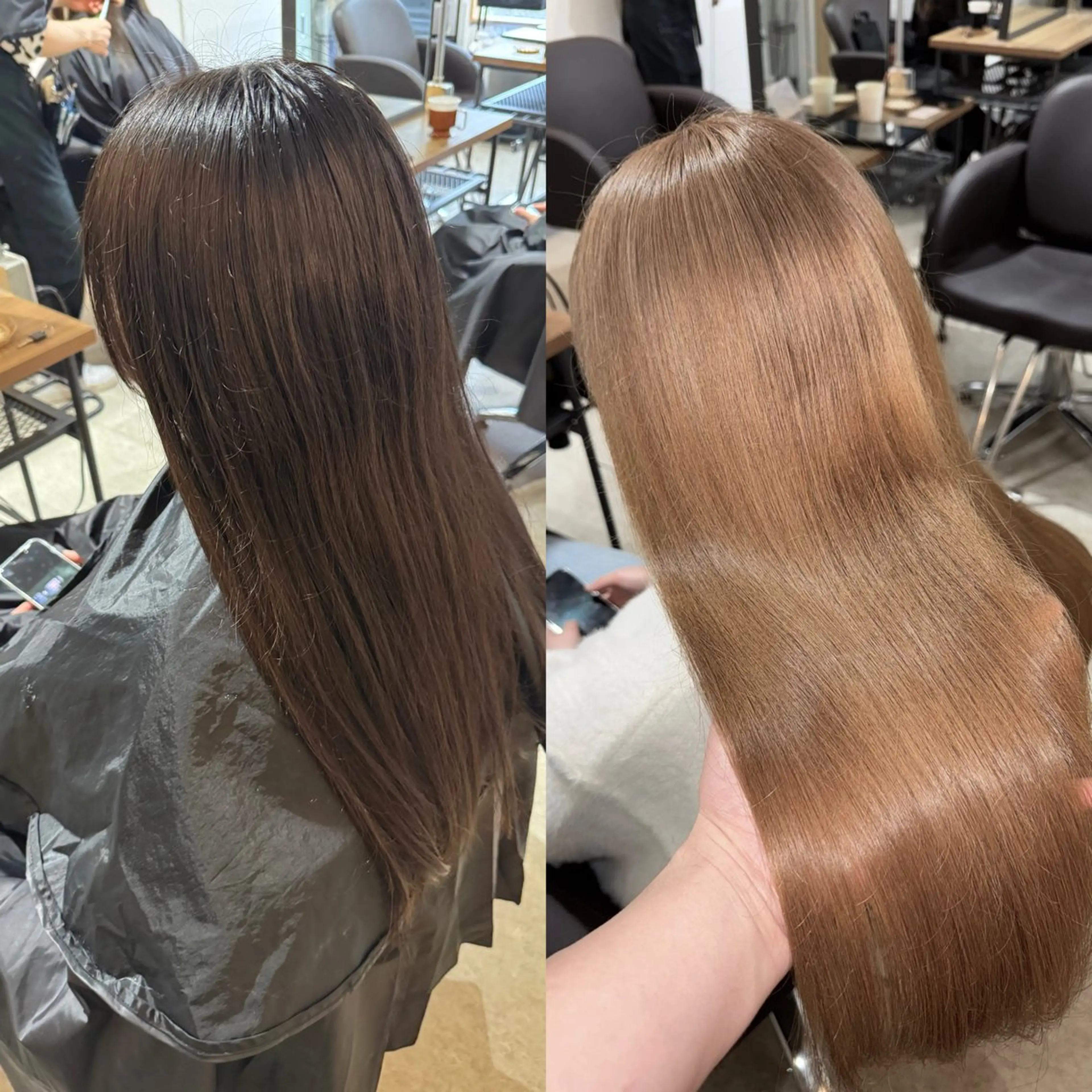 セミロング ボブ 韓国風ヘア レイヤーカット 縮毛矯正 ✨髪質改善美髪矯正✨ ボブ/韓国レイヤー✨のヘアスタイル