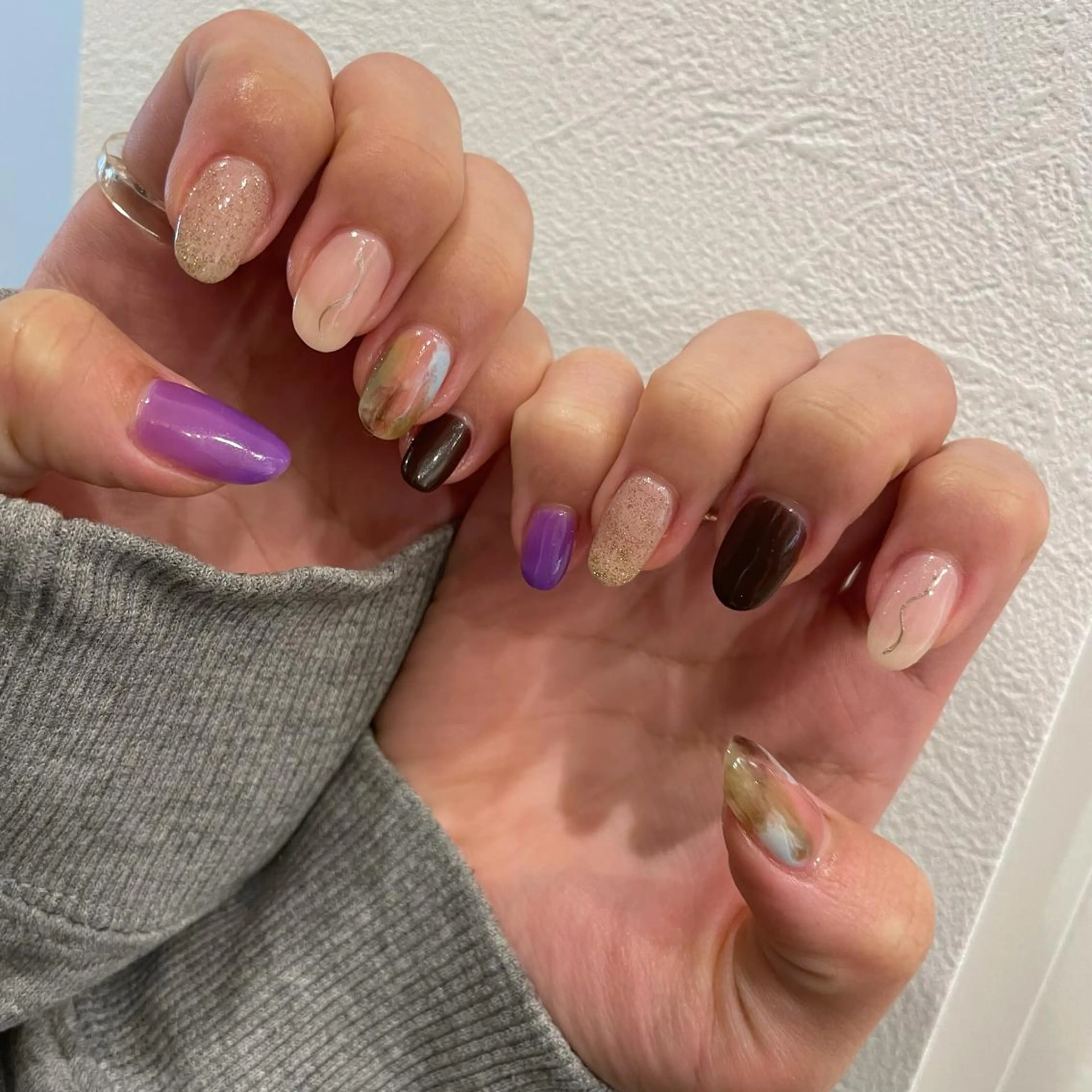 ネイル 持ち込み ニュアンスネイル ハンドネイル miu nail所属・MIUNail YUMIのネイルデザイン