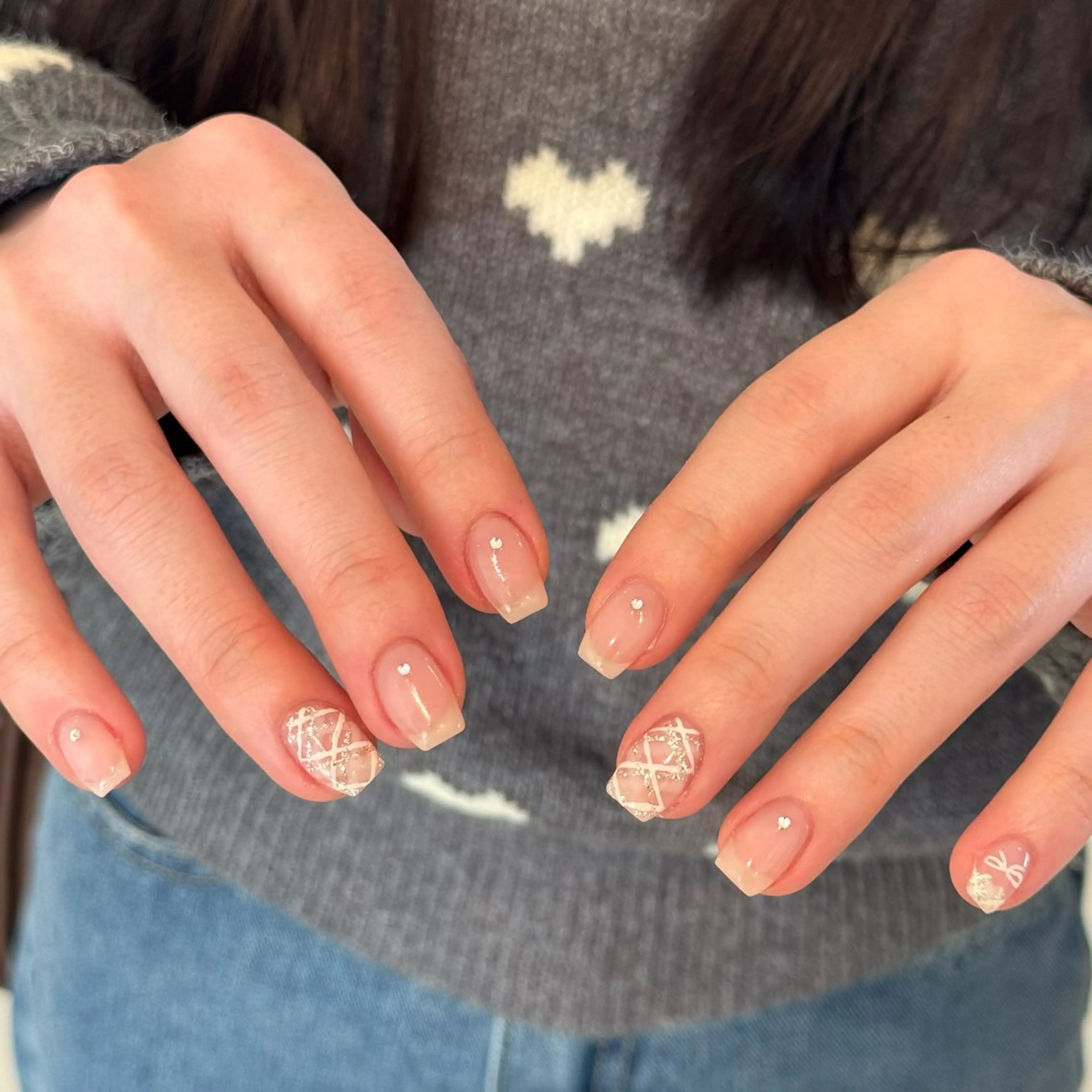 ネイル 持ち込み リボン Yu_me(ユーミー)所属・Yu_me fuukaのネイルデザイン