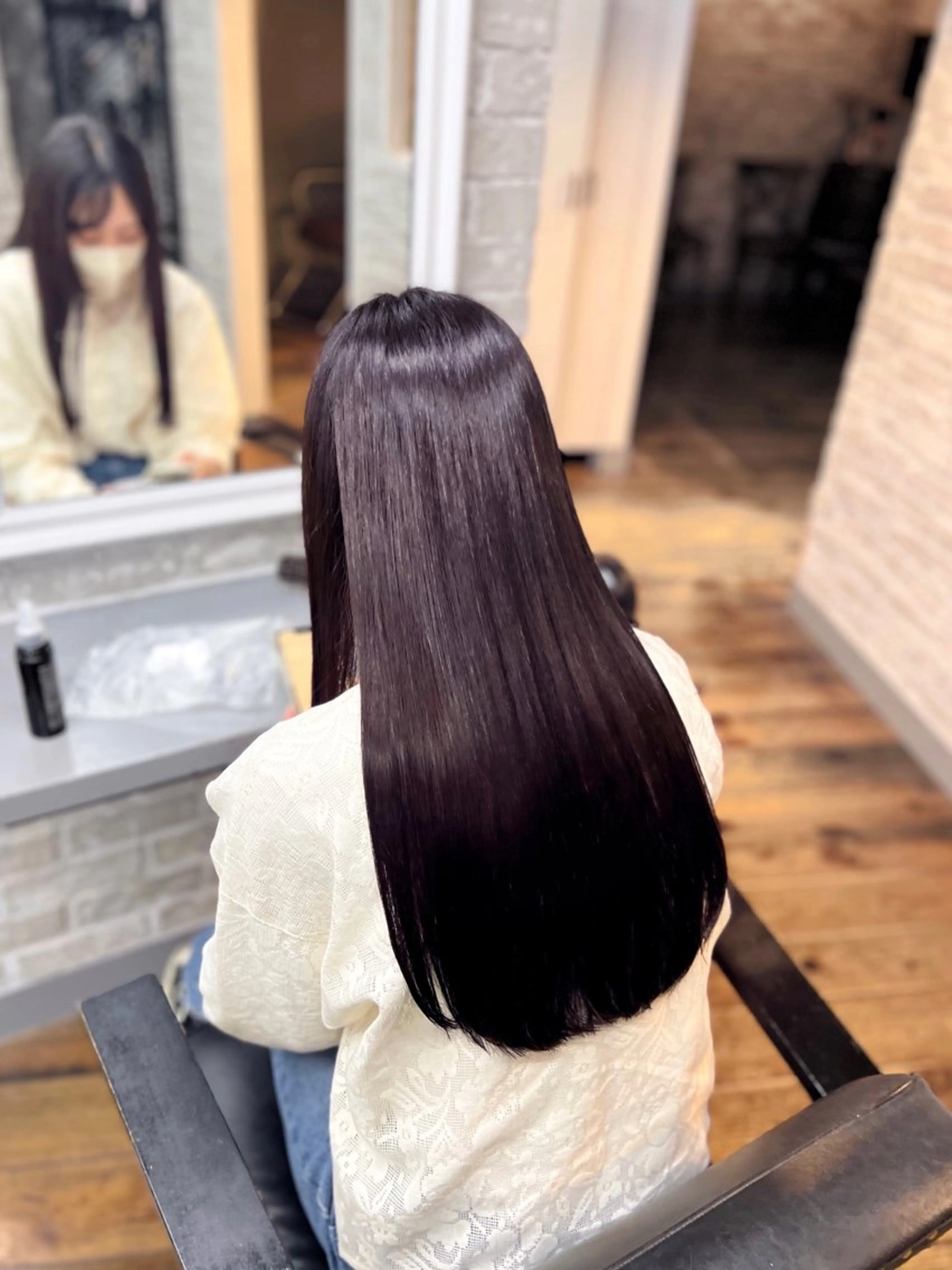 ロング ラベンダーベージュ 【💖ブリーチ/ 縮毛矯正】あおい🌷のヘアスタイル