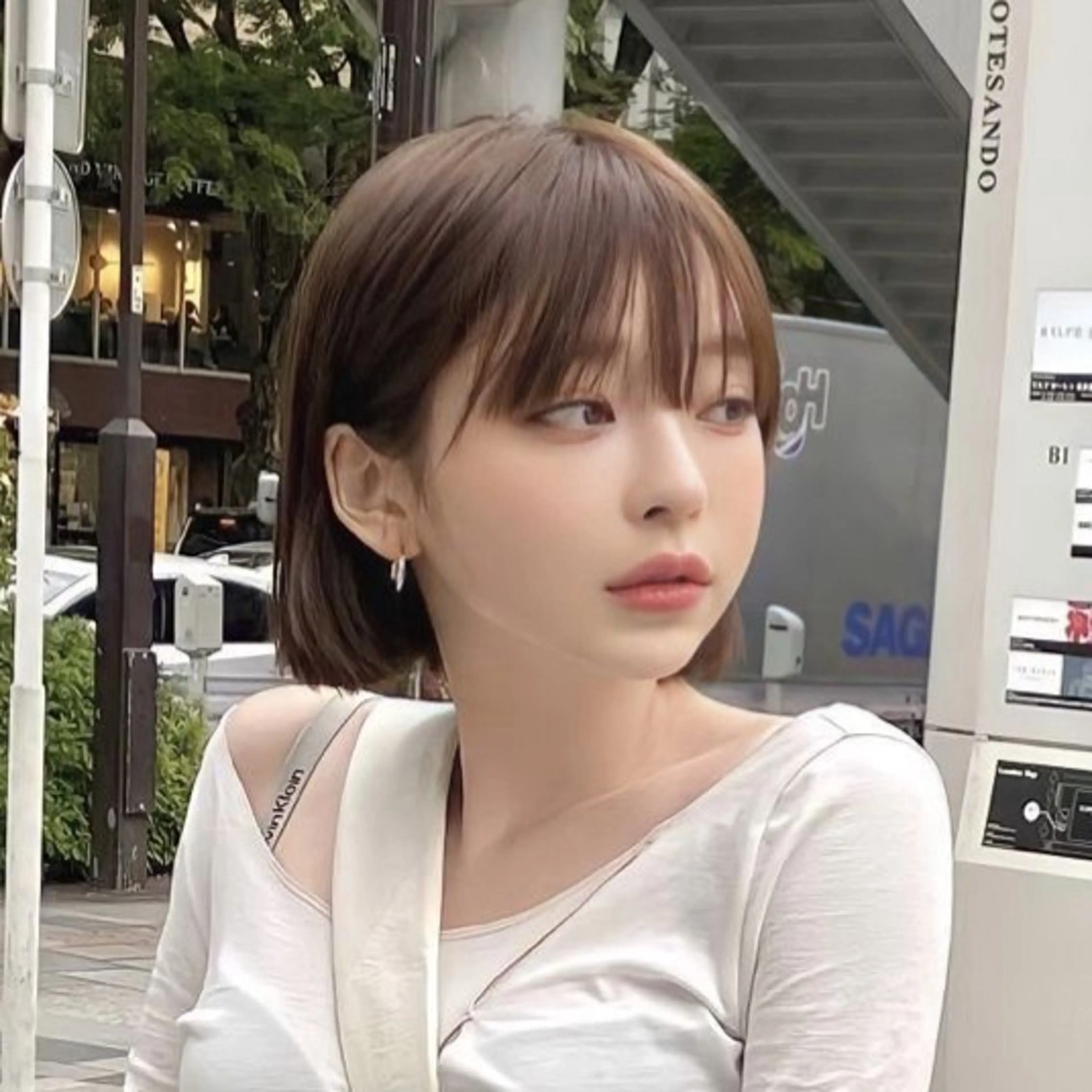 ショート カラー 山崎/ボブ縮毛矯正 レイヤー髪質改善のヘアスタイル