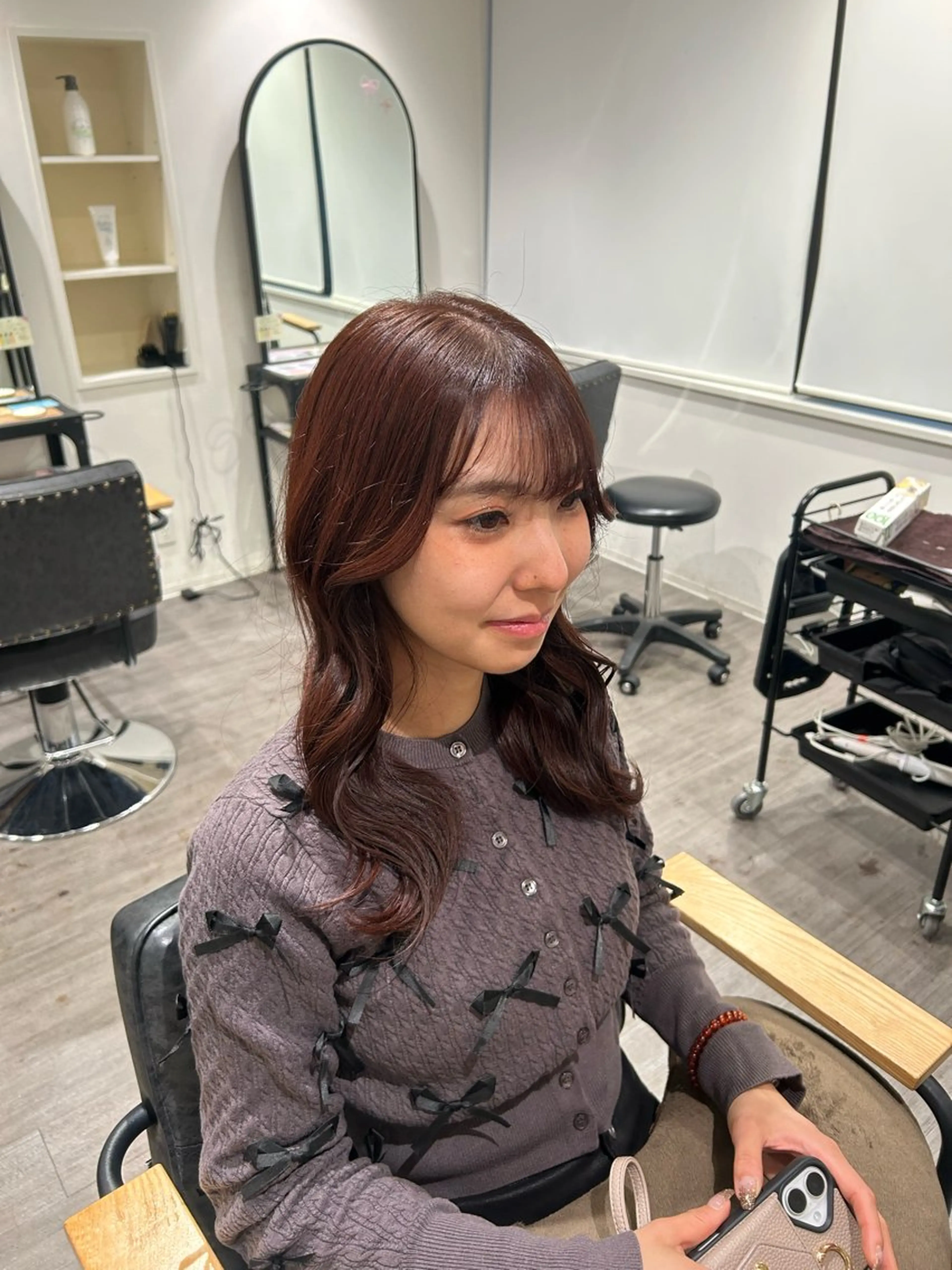 セミロング カラー ヘアアレンジ カシス ラベンダーカラー ヘアカラー トリートメント cocotte 💟草間紫音💟のヘアスタイル