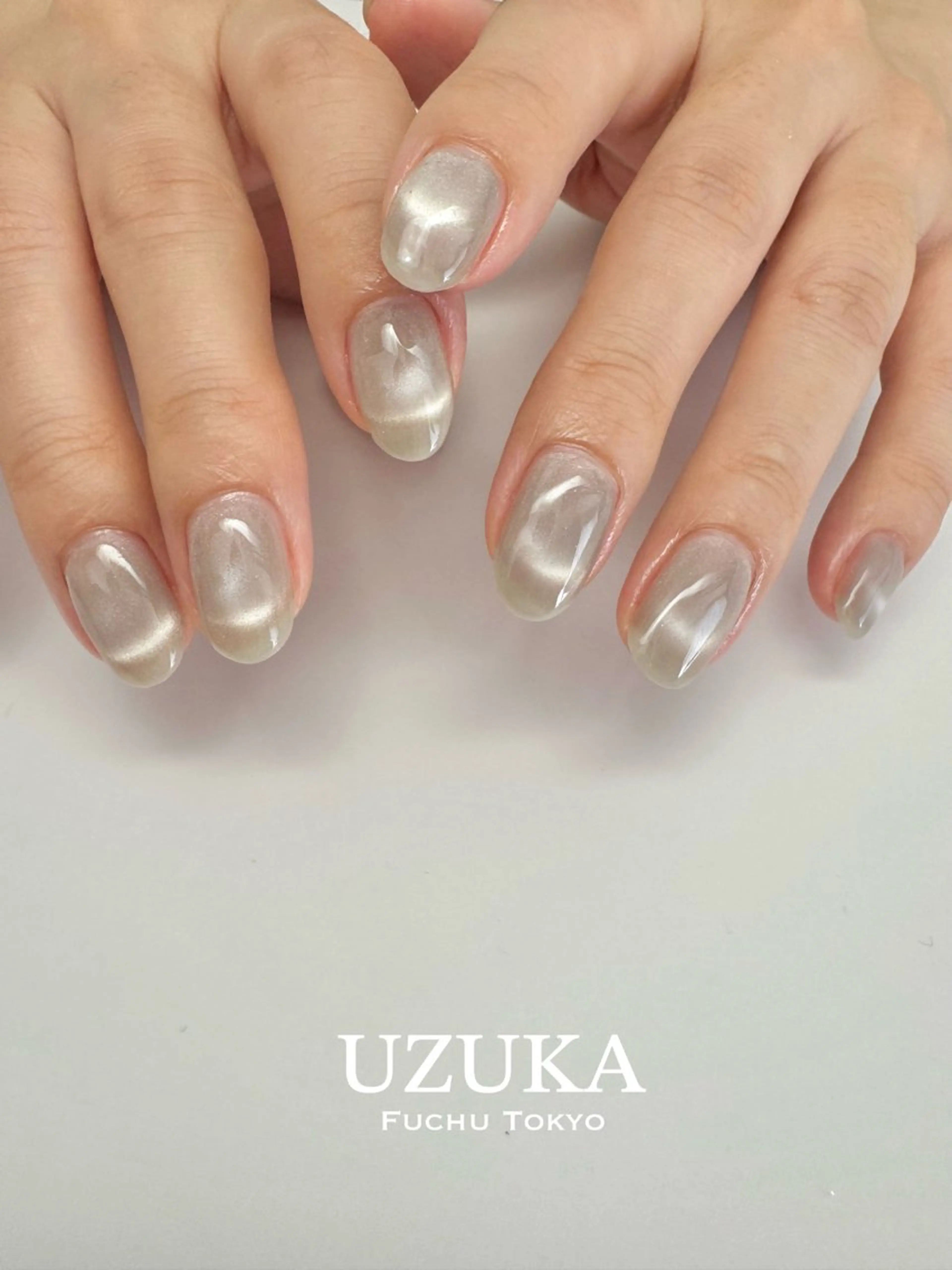 ネイル フレンチネイル マグネットネイル マグネットフレンチ ハンドネイル 【 enn 】 Uzuka Yukaのネイルデザイン