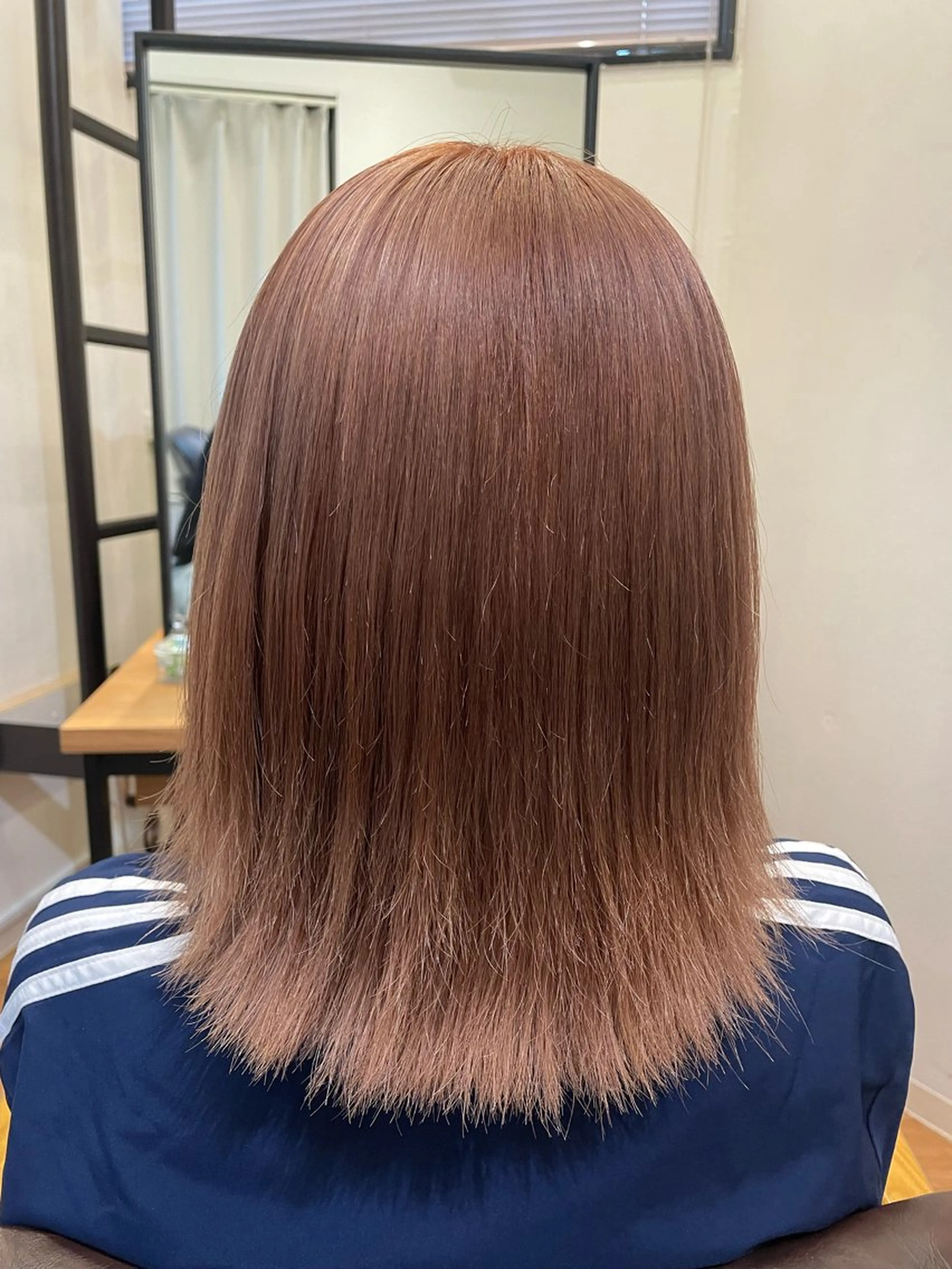 ミディアム カラー ベージュカラー ブリーチ オレンジ オレンジベージュ nalu新宿所属・🦋春山 さとみ🦋のヘアスタイル