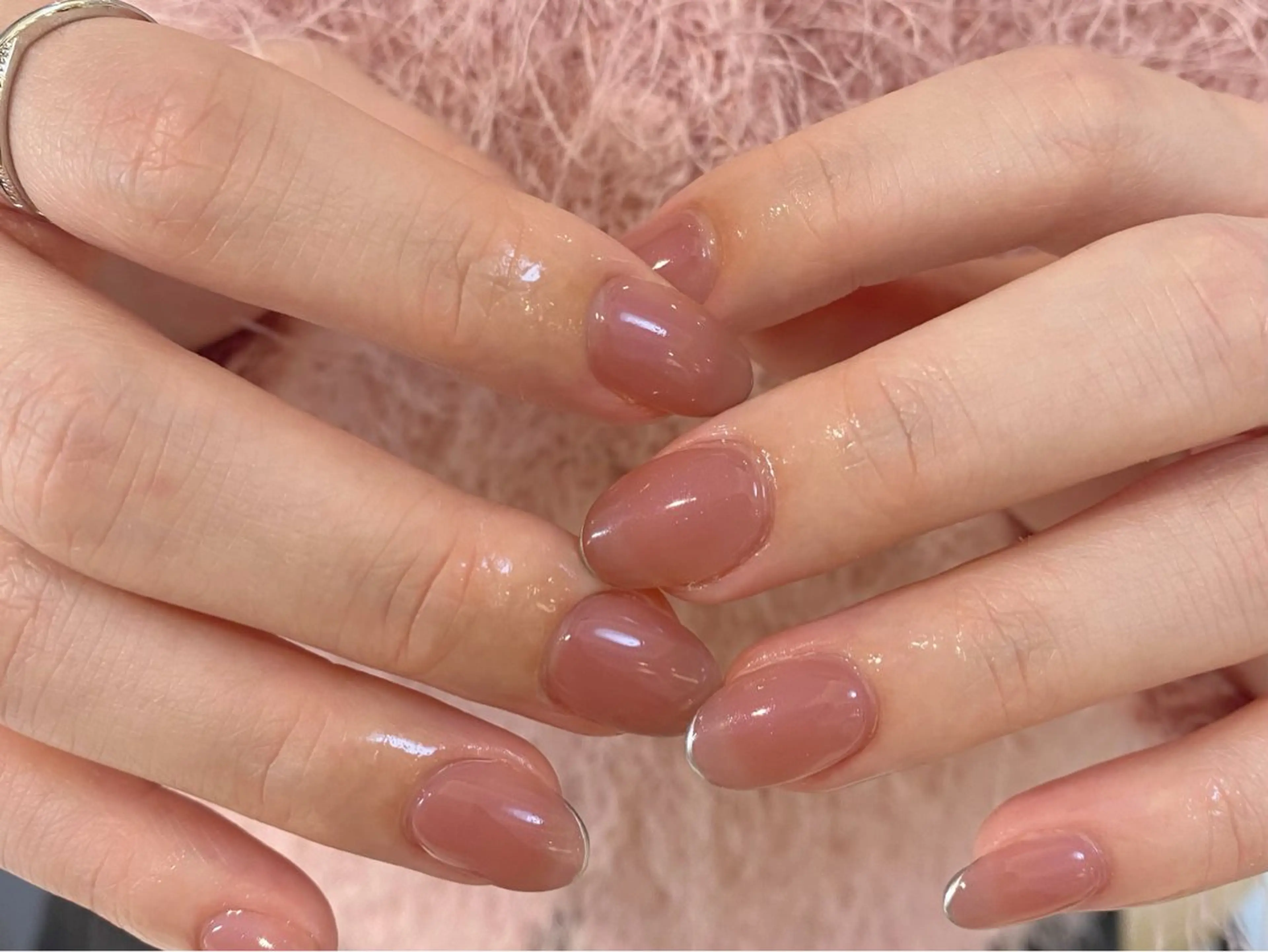 ネイル 持ち込み ピンク シルバー シンプルネイル greedy 東山店 田之上のネイルデザイン