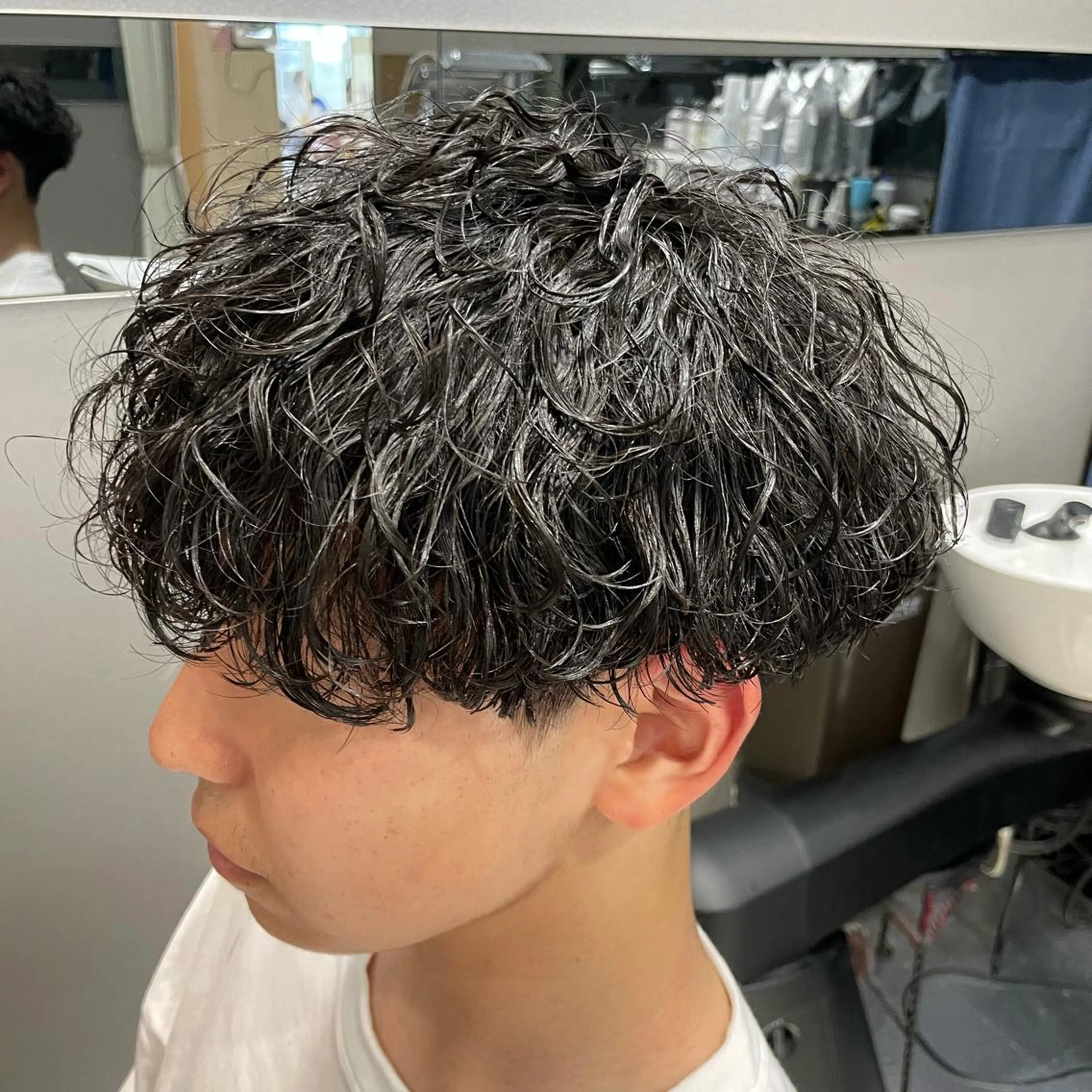 ショート カラー パーマ ヘアアレンジ メンズ キッズ マッシュ メンズパーマ スパイラルパーマ L.E.M泉中央店長 小野寺優斗のヘアスタイル