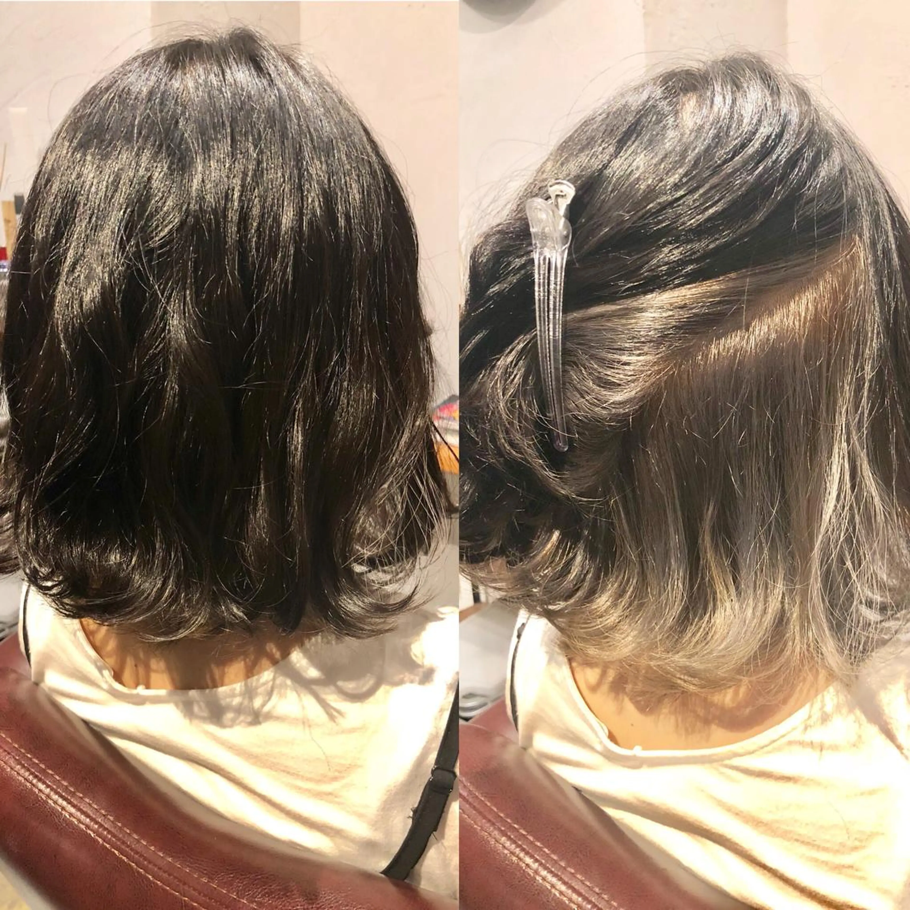 ミディアム カラー グレージュ インナーカラー カット ヘアカラー Hair salon The  hiveのヘアスタイル