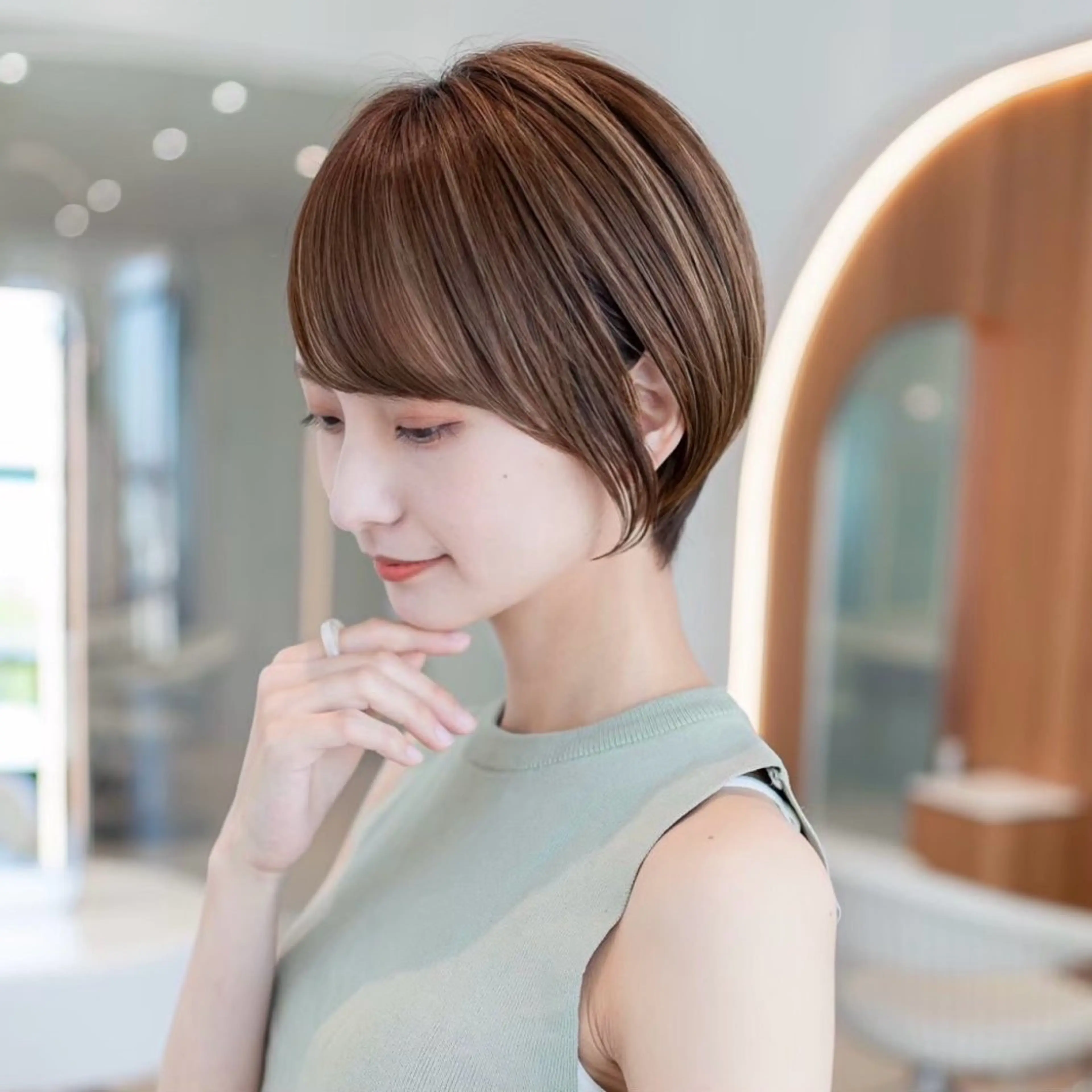 ショート カット ヘアカラー 縮毛矯正 トリートメント 渋谷ボブ/レイヤー ボブ田中航平のヘアスタイル