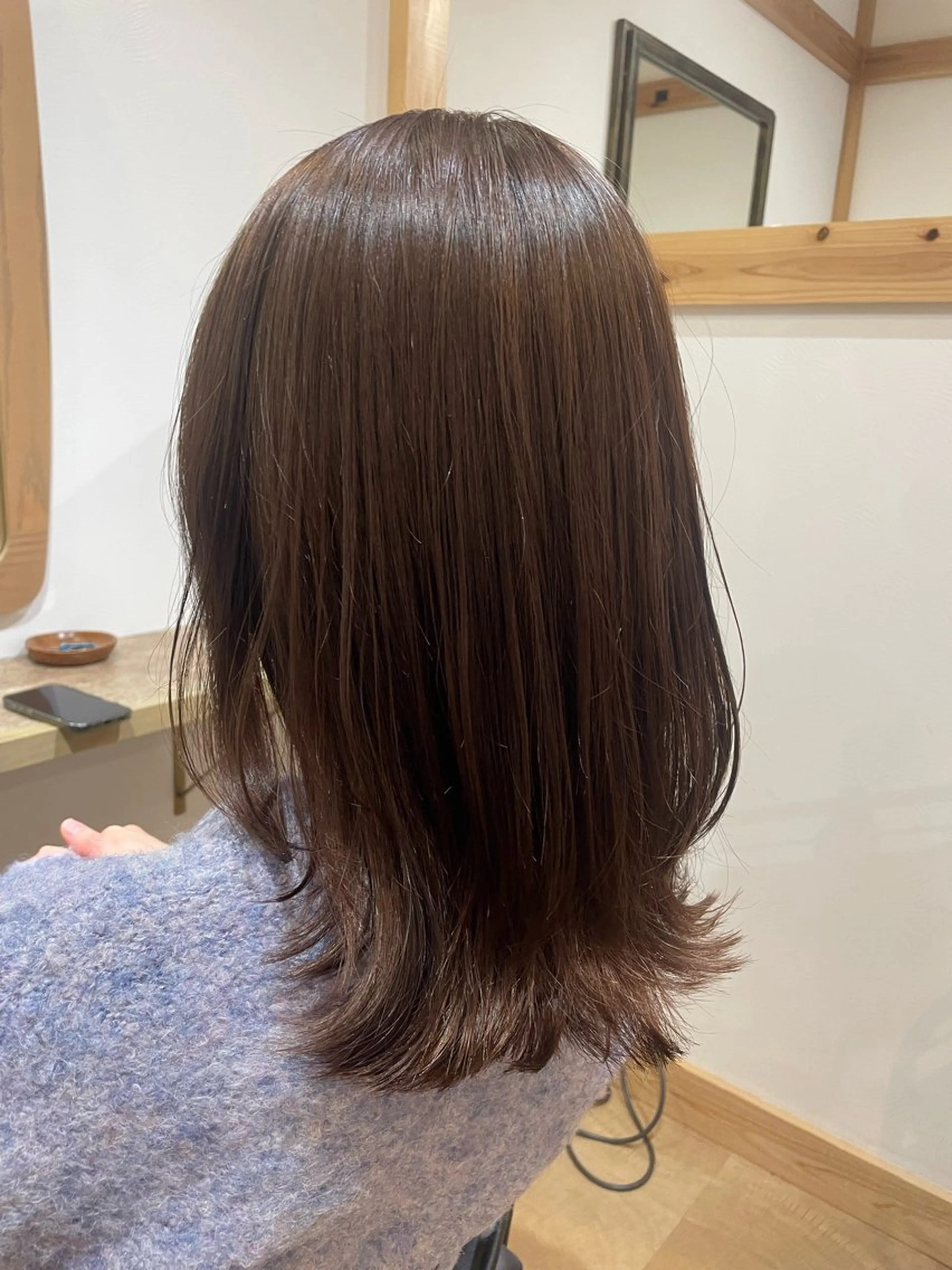 セミロング カット ヘアカラー 山口里莉 /パーマモデル募集のヘアスタイル