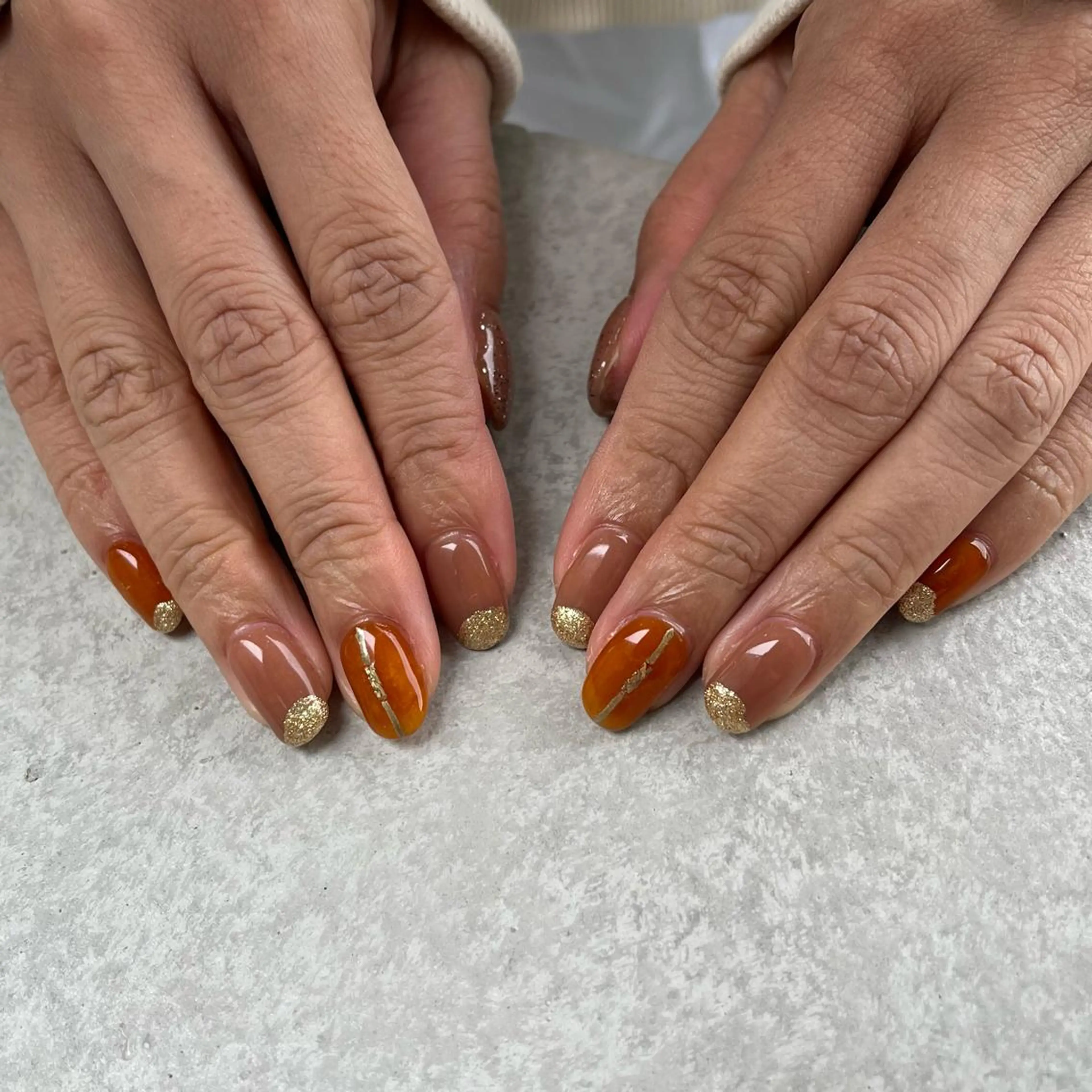 ネイル ハンドネイル 🤎Two ERI🤎のネイルデザイン