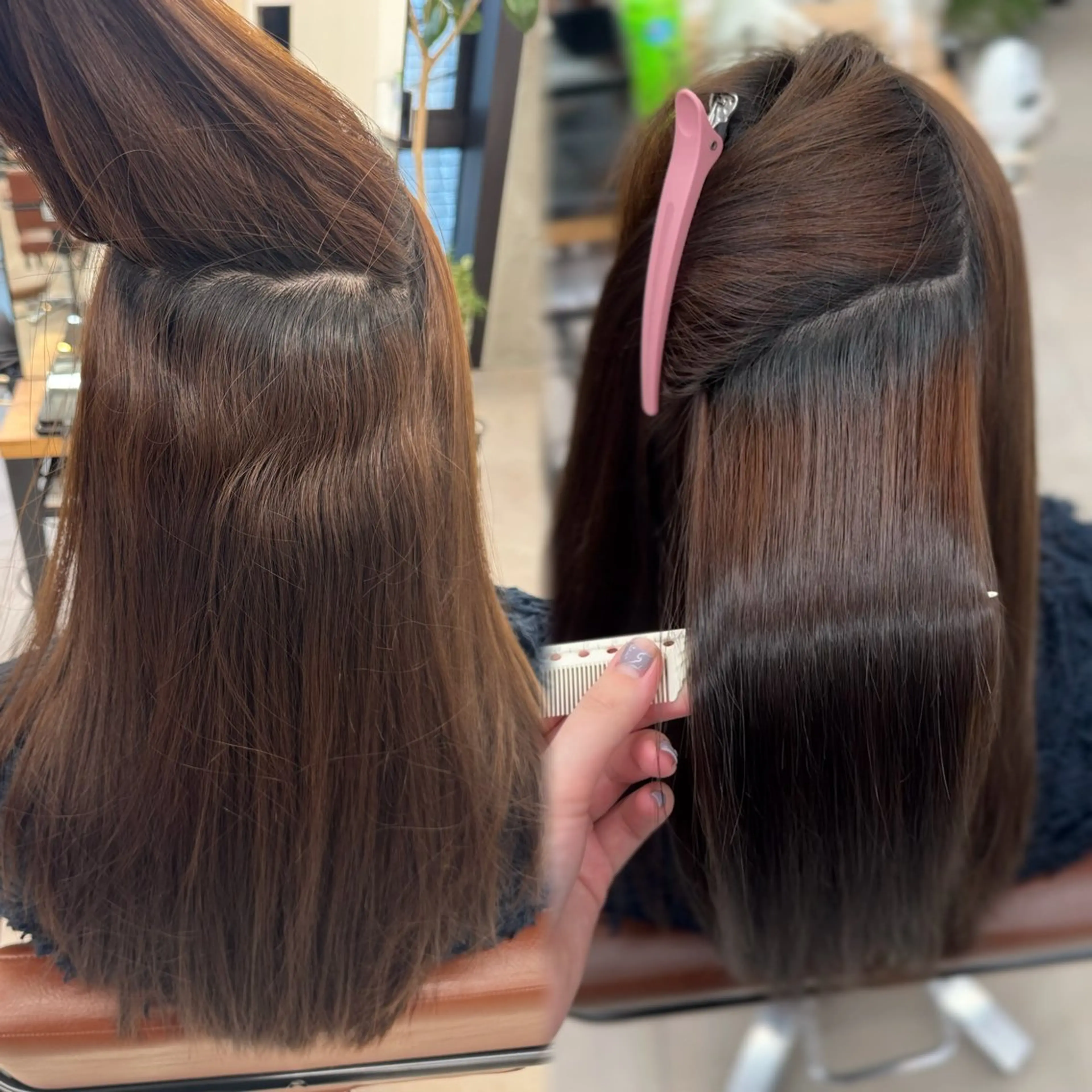 ロング 縮毛矯正 ヘアアレンジ/ 透明感カラー/まひろのヘアスタイル