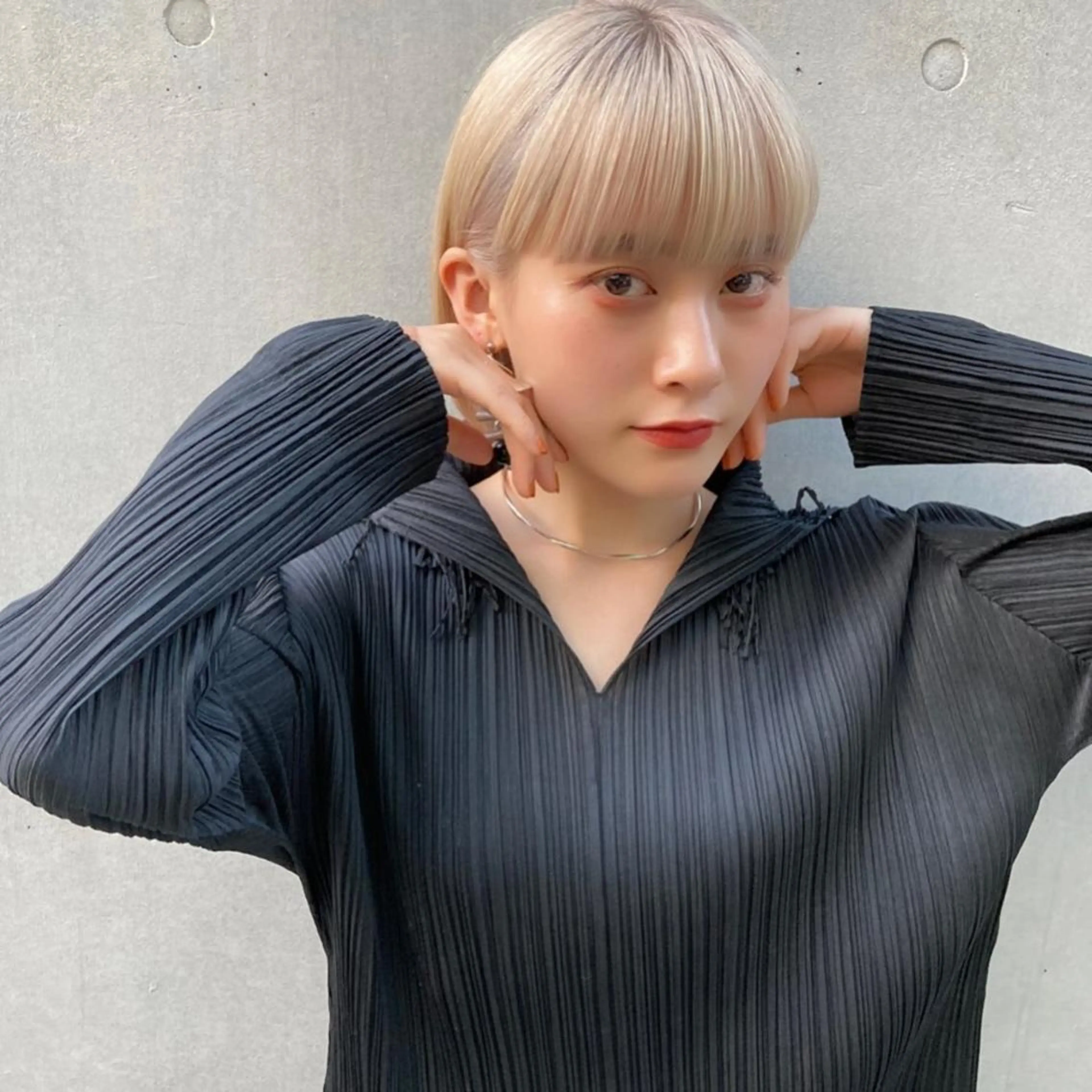 ミディアム カラー ヘアアレンジ ベージュカラー ブリーチ 透明感カラー グラデーションカラー ハイライトカラー 韓国/髪質改善💘 櫻井かれんのヘアスタイル