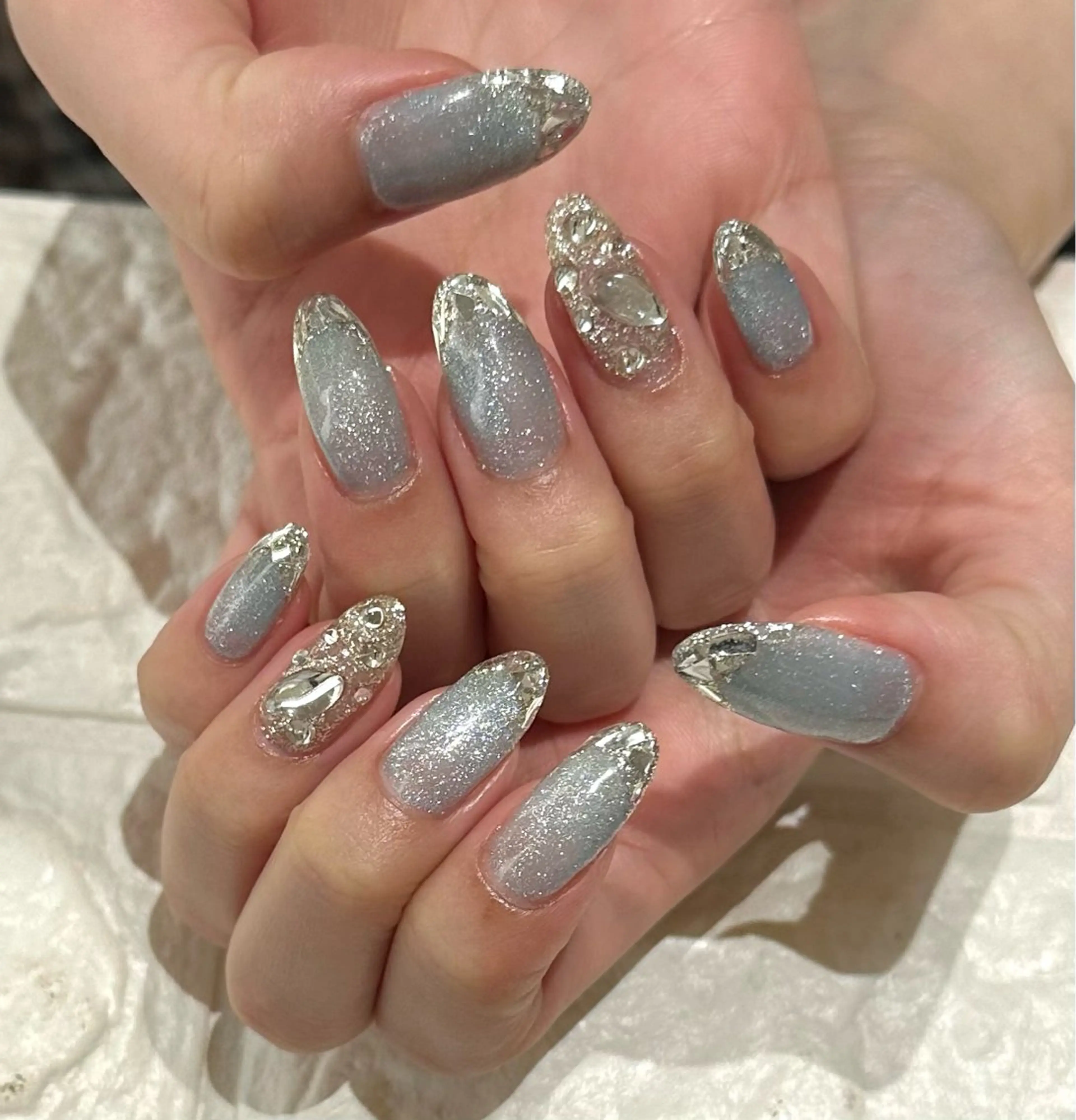 ネイル フレンチネイル ガラスフレンチ マグネットネイル ハンドネイル ラルゴ所属・Largo ラルゴのネイルデザイン