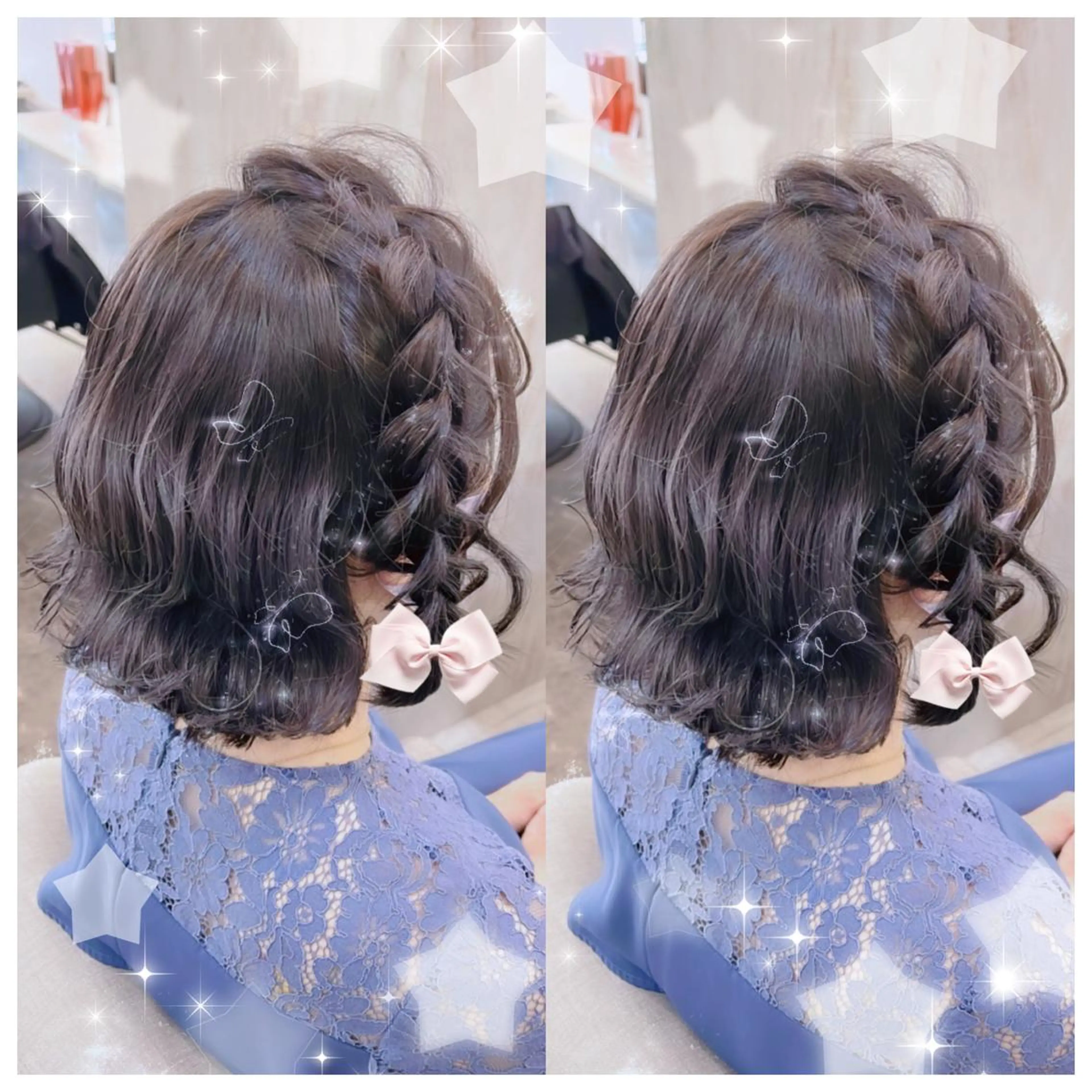 ヘアアレンジ 結婚式・ブライダル シールエクステ エクステ ウルフカット セキグチ💞 lilaのマツエク・マツパデザイン