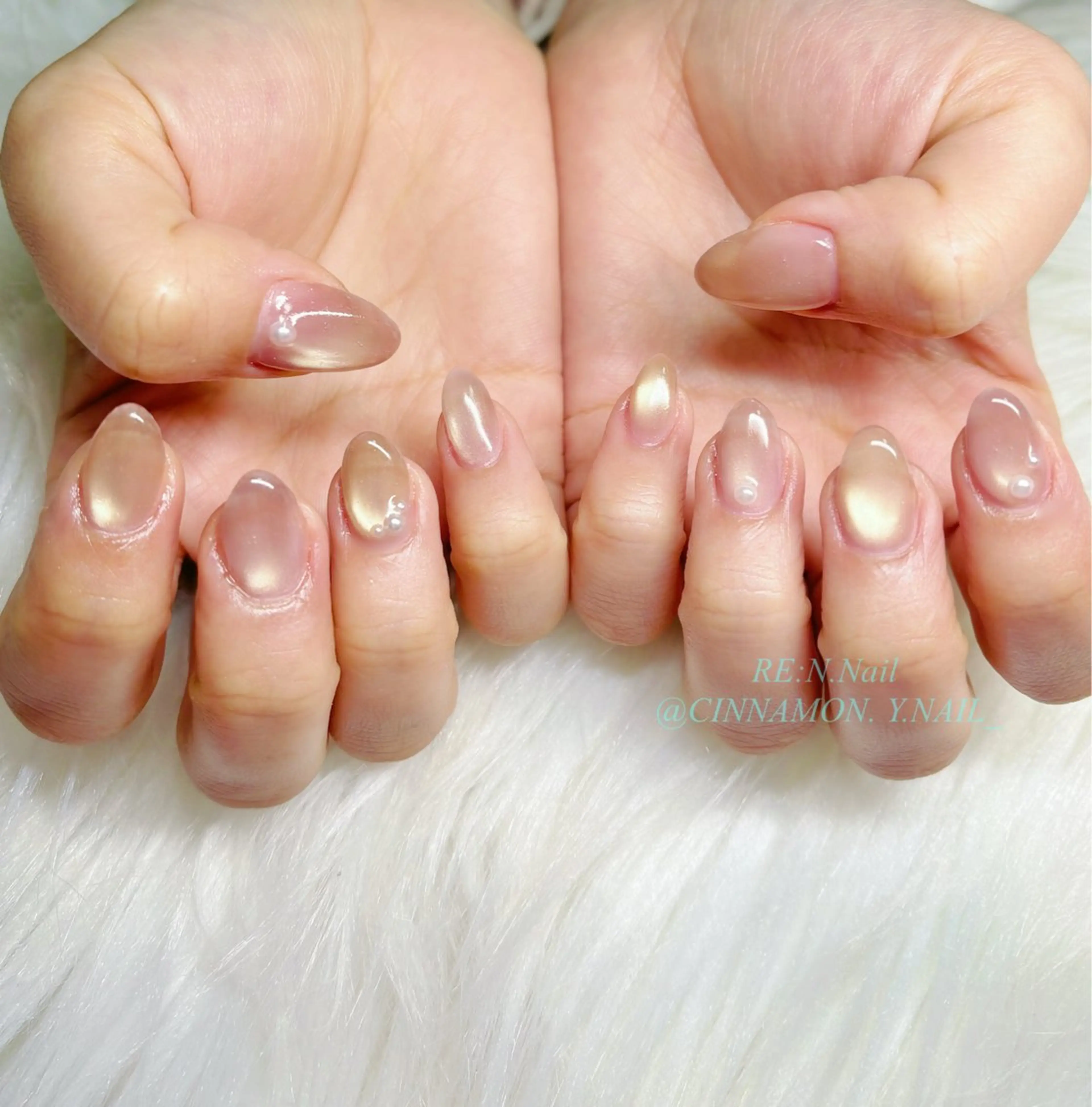 ネイル 氷ネイル・うるうるネイル ハンドネイル Yuna🩵 RE:N.Nailのネイルデザイン