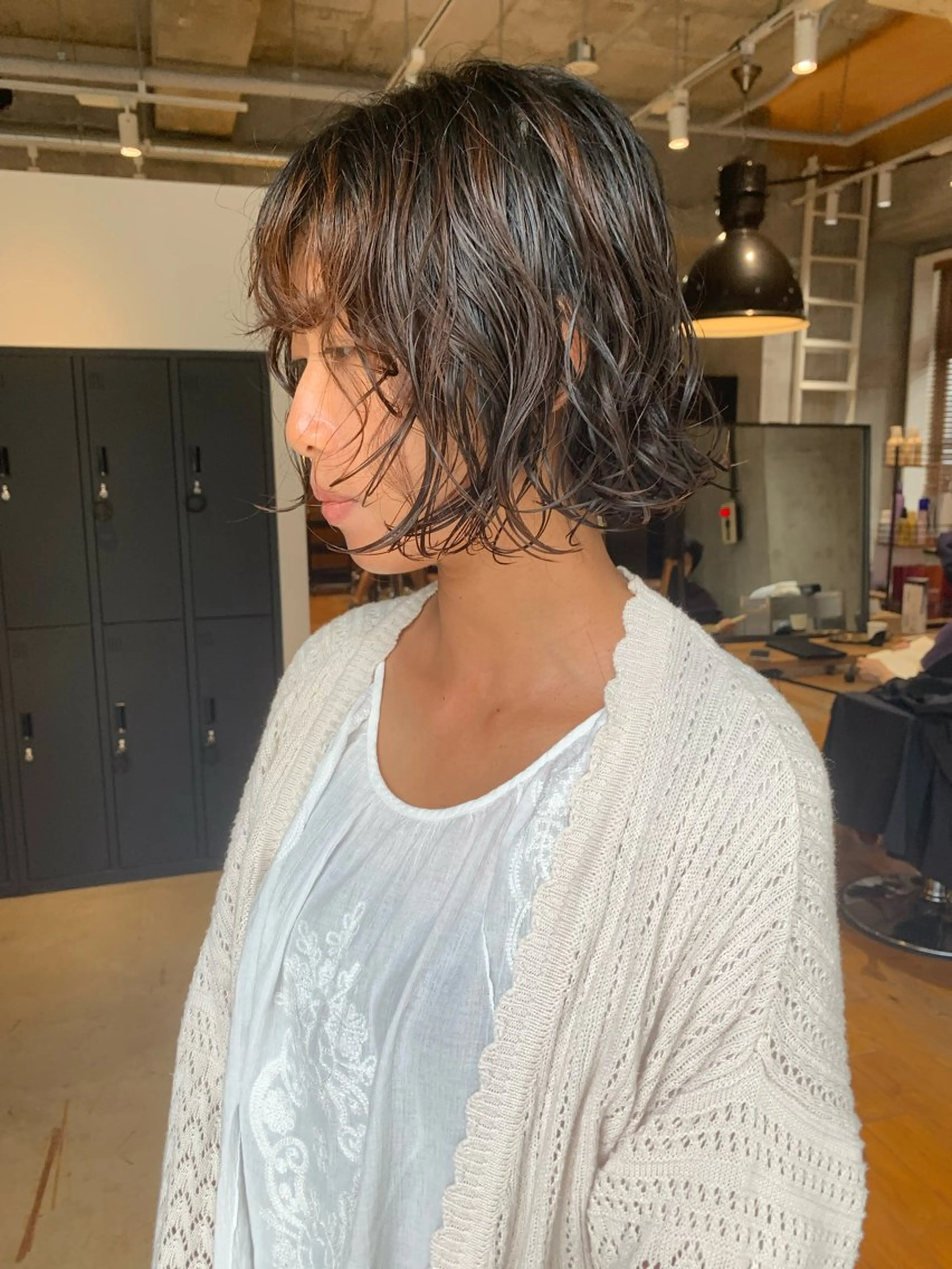 セミロング パーマ ボブパーマ 艶カラー/横山大樹のヘアスタイル