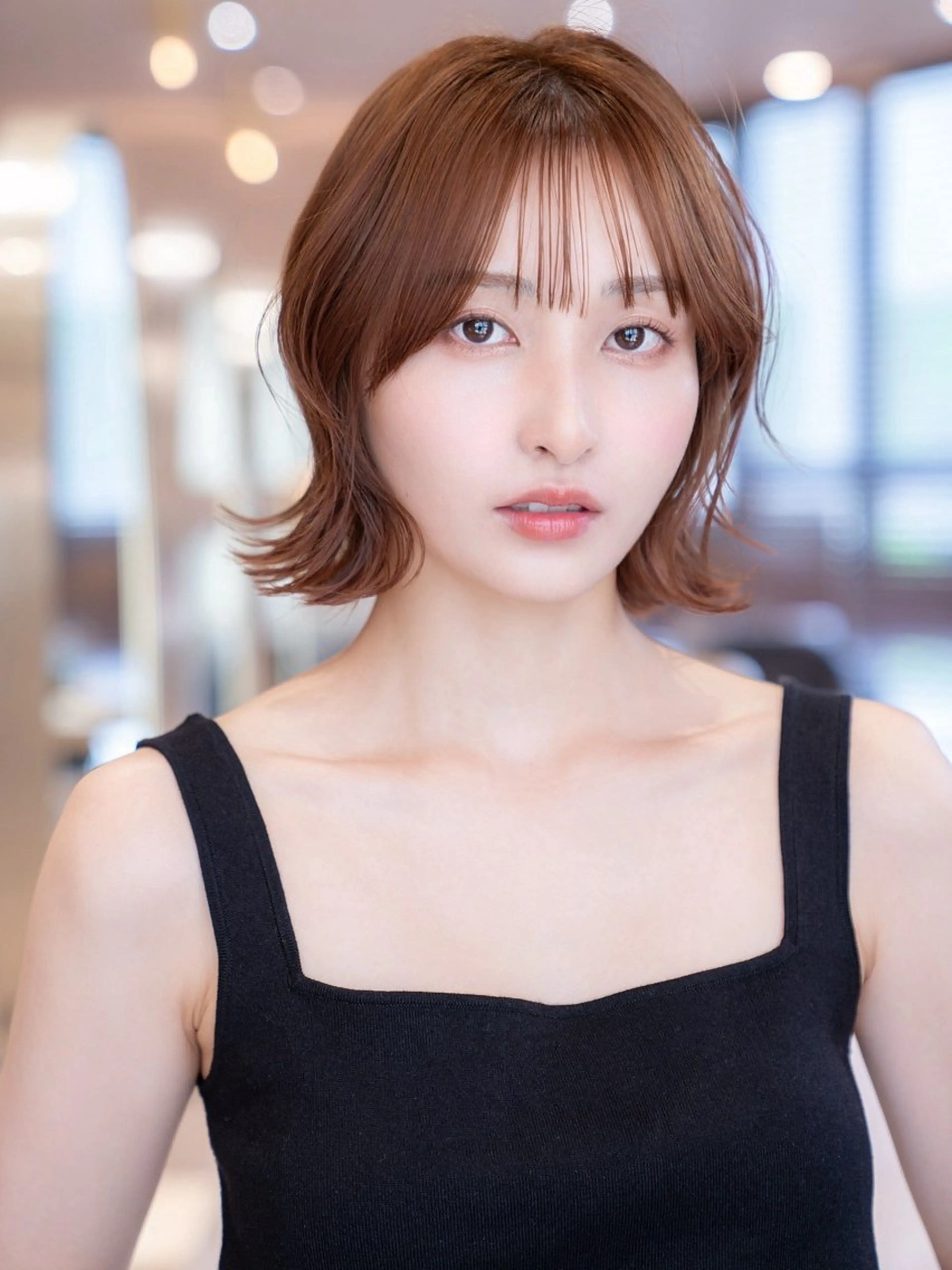 ミディアム カラー カット ヘアカラー トリートメント 渋谷/レイヤーボブ・ 韓国ボブ特化/楓のヘアスタイル