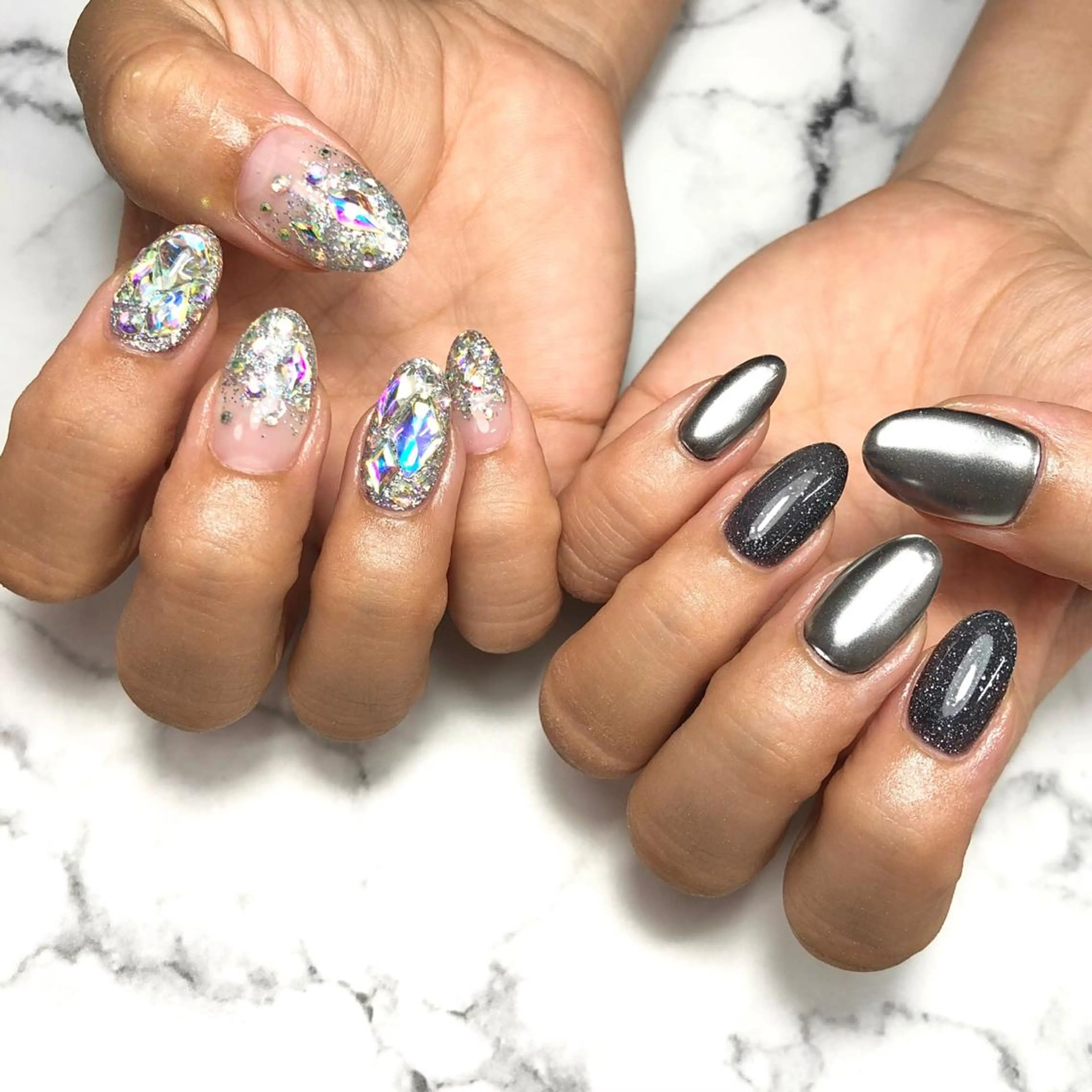 ネイル フラッシュネイル ジェルネイル グラデーション ハロウィン 氷ネイル・うるうるネイル ハンドネイル NAIL NOWのネイルデザイン