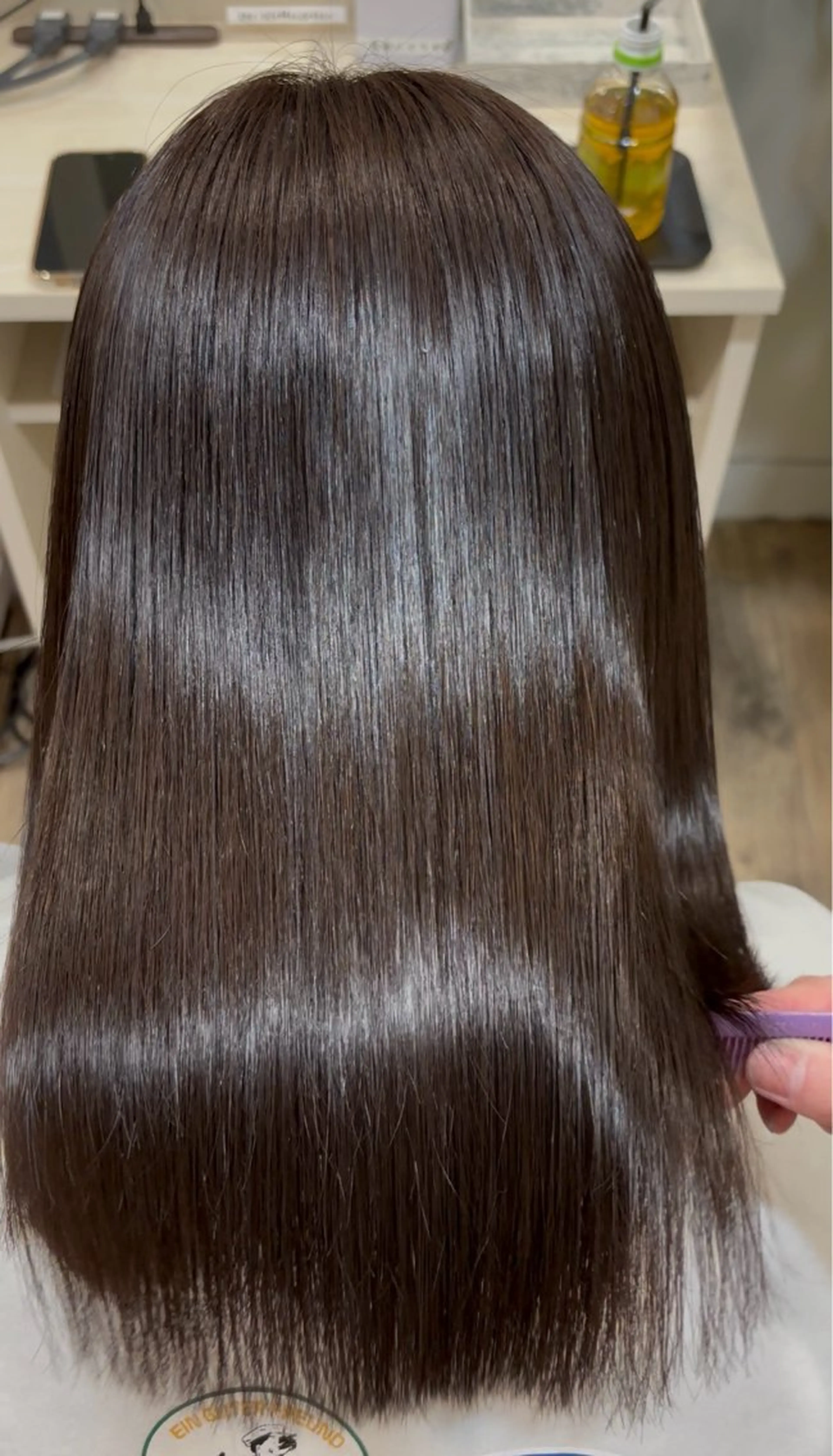 セミロング カラー アッシュ 髪質改善 トリートメント カット ヘアカラー トリートメント レイヤーカット/韓国 ヘア/LILICAのヘアスタイル