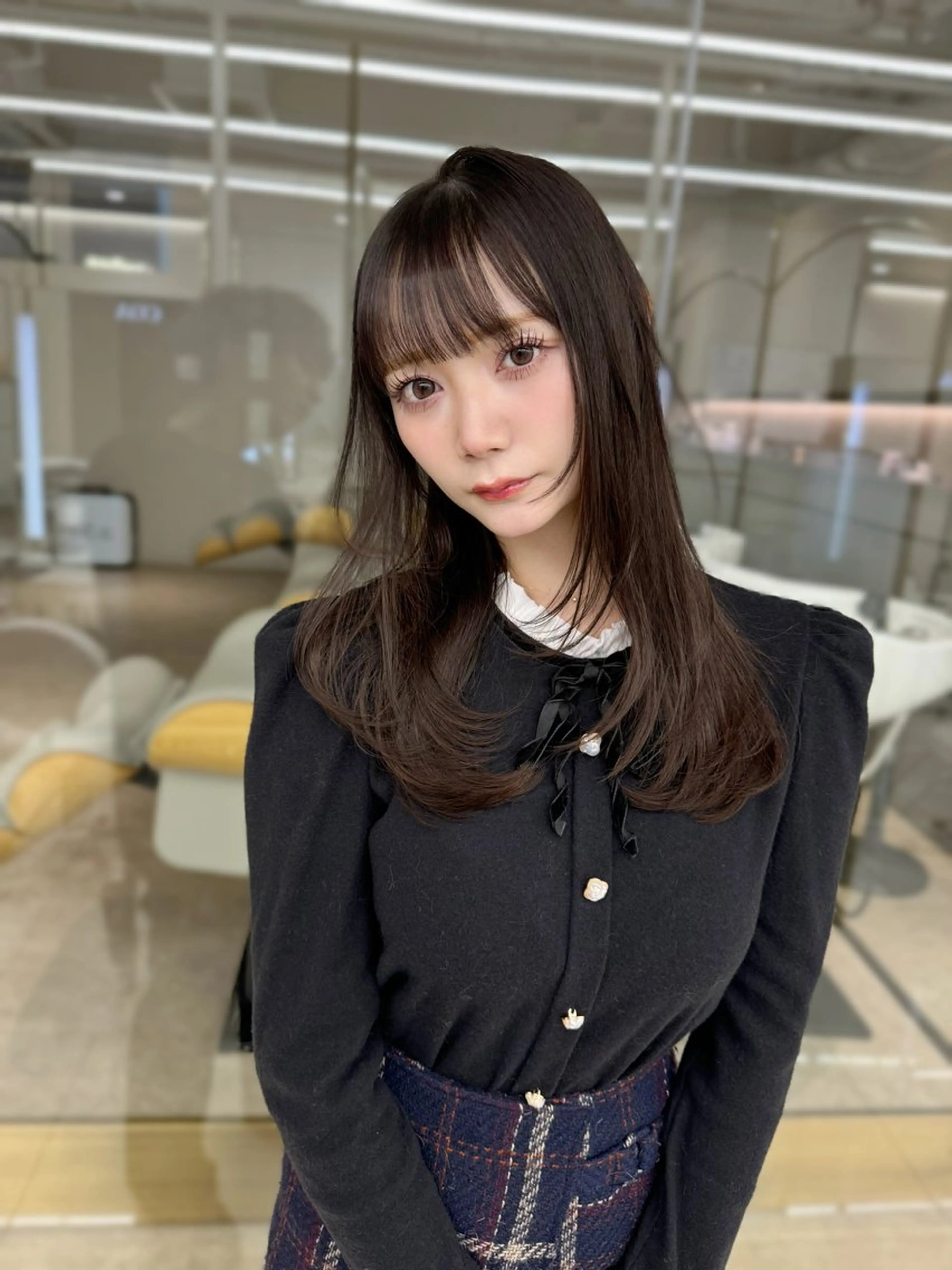 セミロング カラー カット ヘアカラー トリートメント COA GINZA 空也/前髪/顔まわりのヘアスタイル