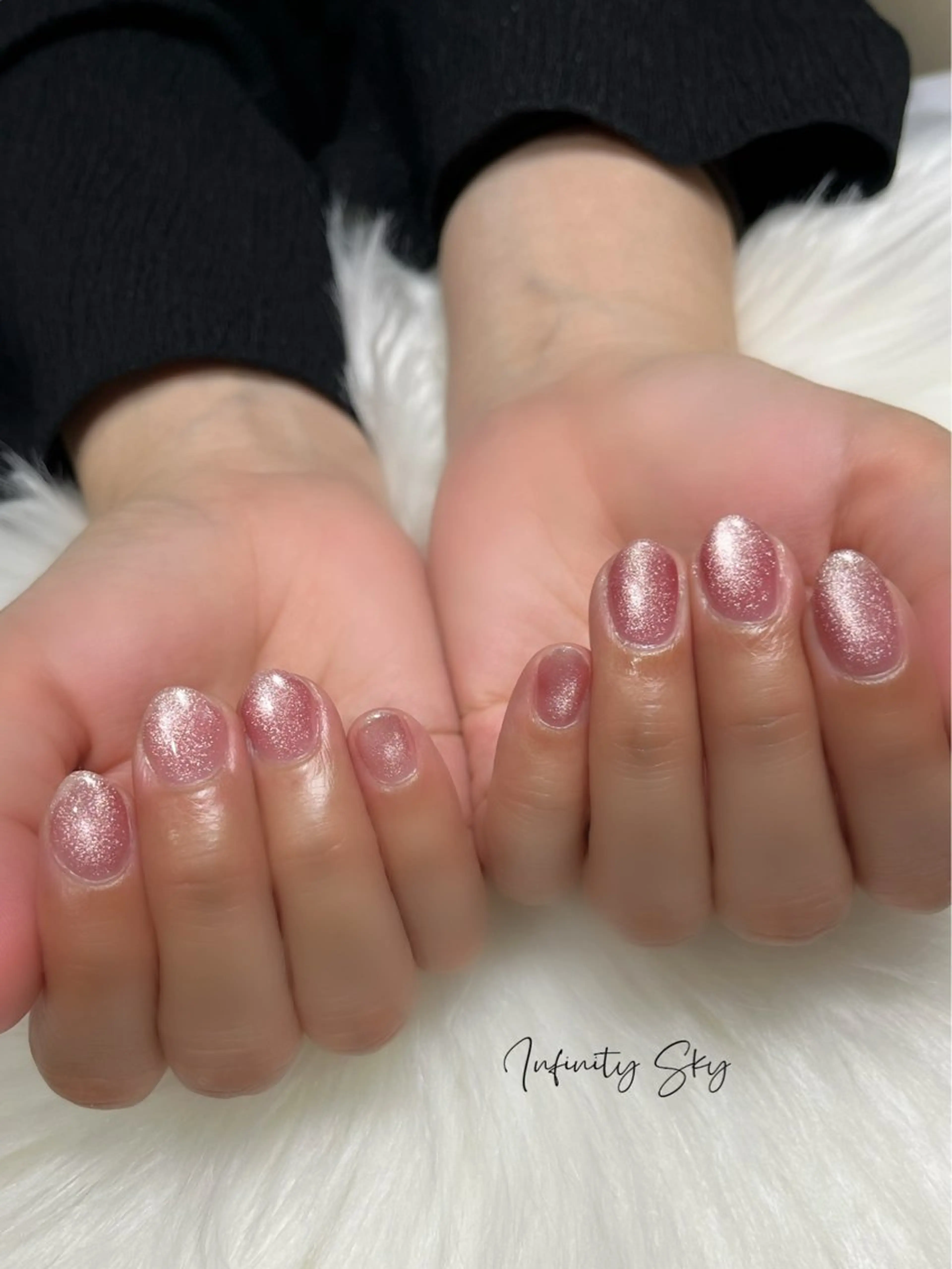 ネイル マグネットネイル ピンク infinity skyのネイルデザイン