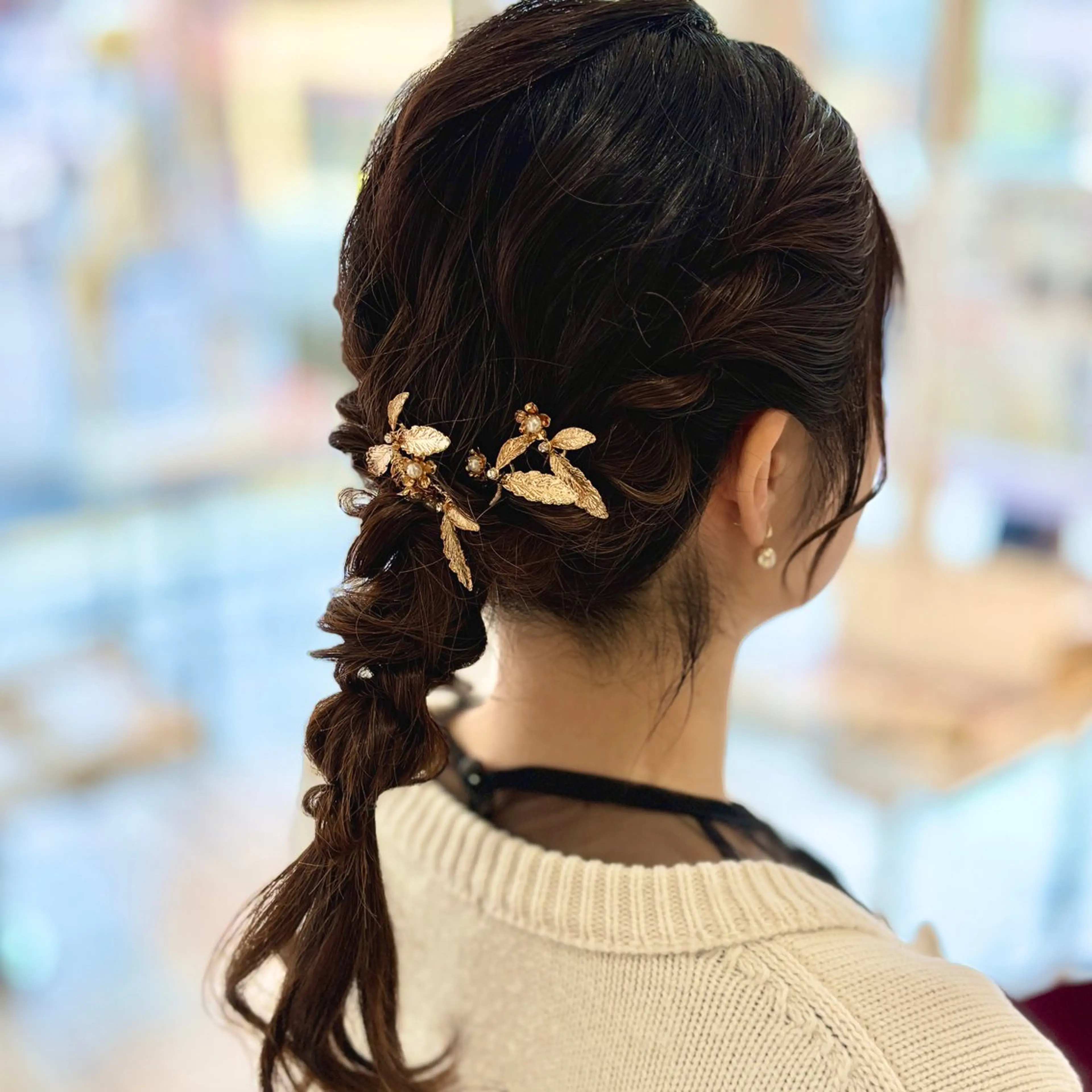 セミロング ヘアアレンジ ヘアセット ブリーチ/ヘアセット 【𝙍𝙞𝙣𝙤】のヘアスタイル