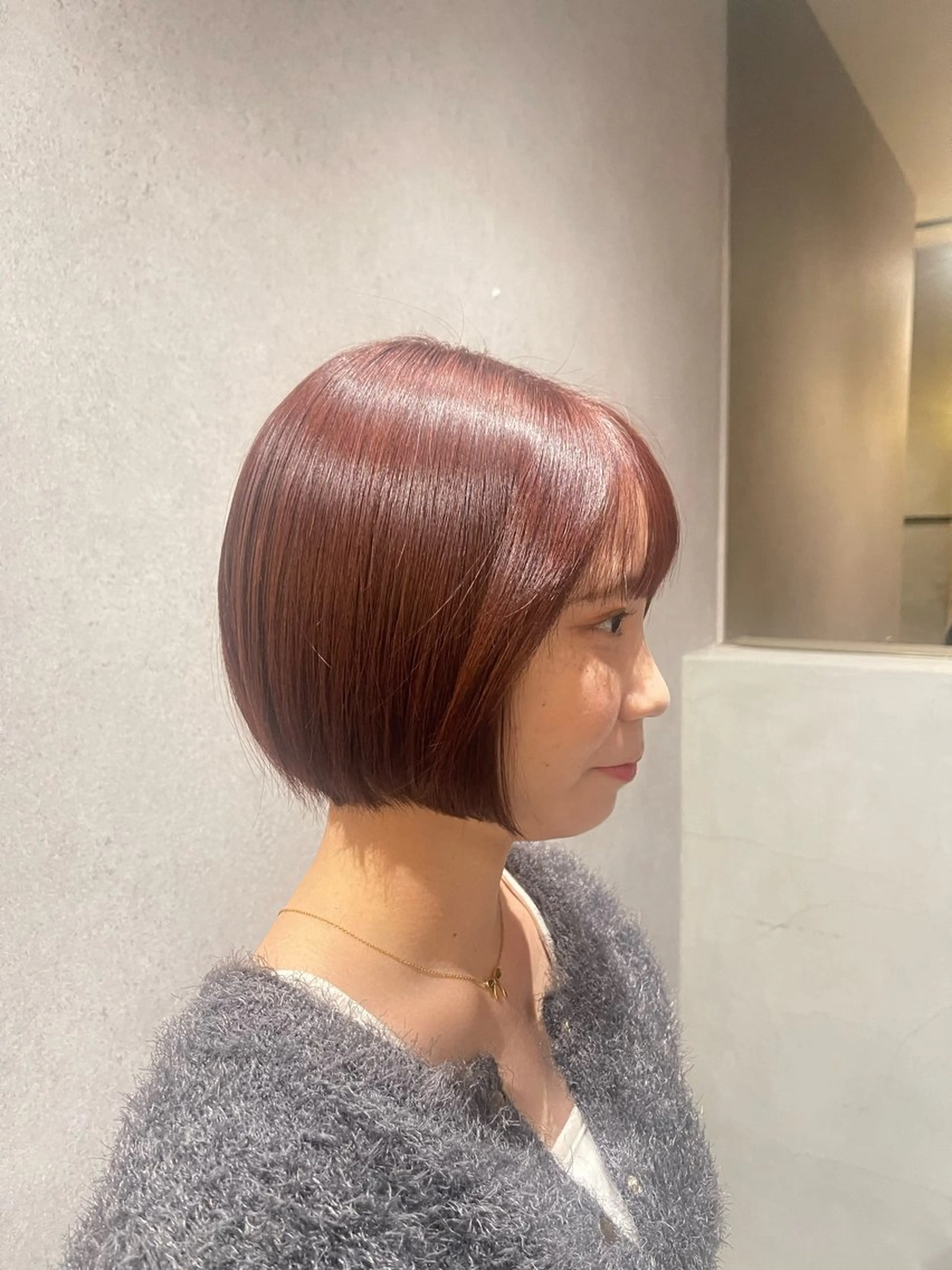 ショート カラー ブラウンカラー ピンクカラー ピンクブラウン ボブ La fith hair SHIN 大分所属・Lafith 大分／ ヨッシーのヘアスタイル