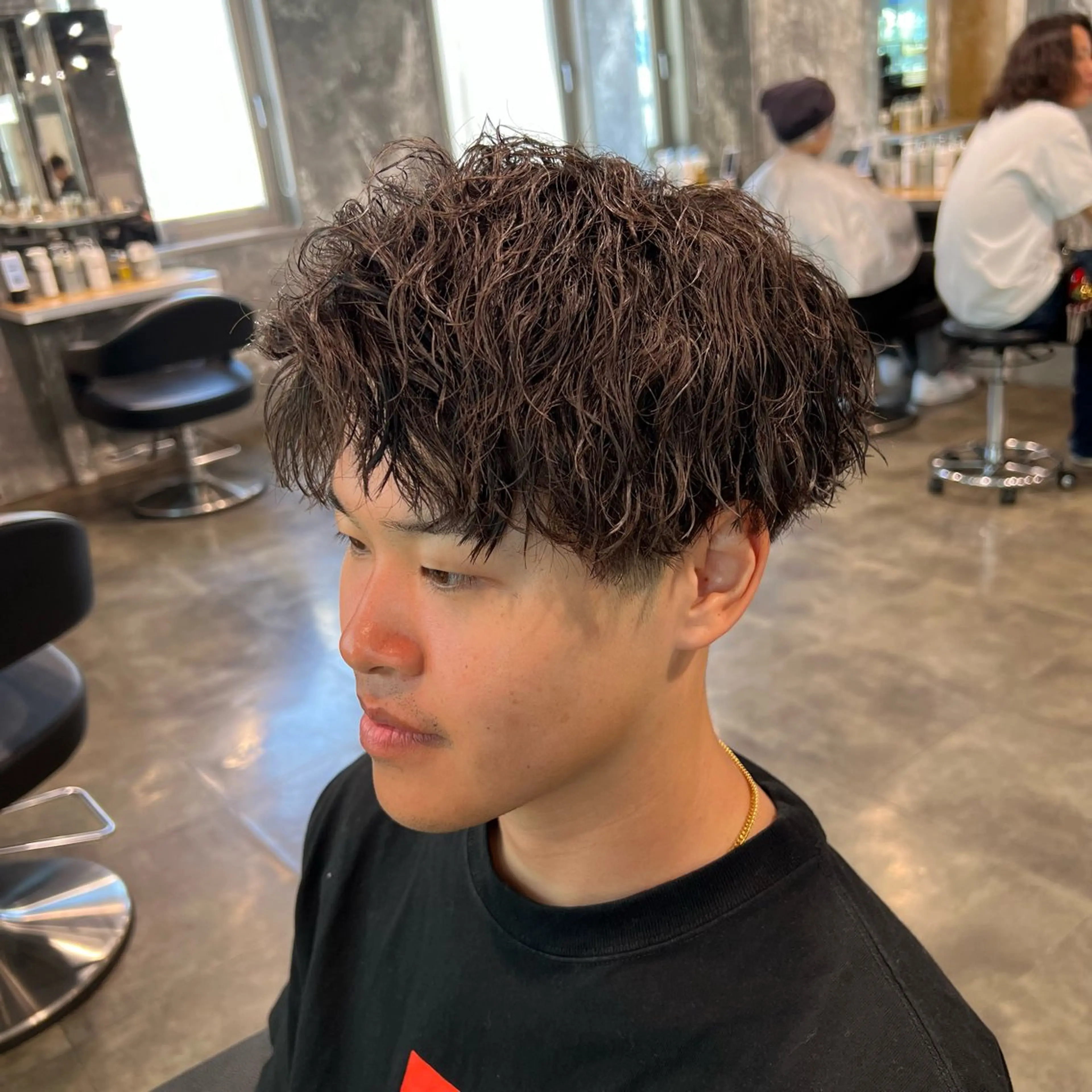 ショート カラー パーマ ヘアアレンジ メンズ キッズ アップバング センターパート メンズハイライト マッシュ メンズパーマ 🔷横浜1のパーマ 職人🔷将太郎のヘアスタイル
