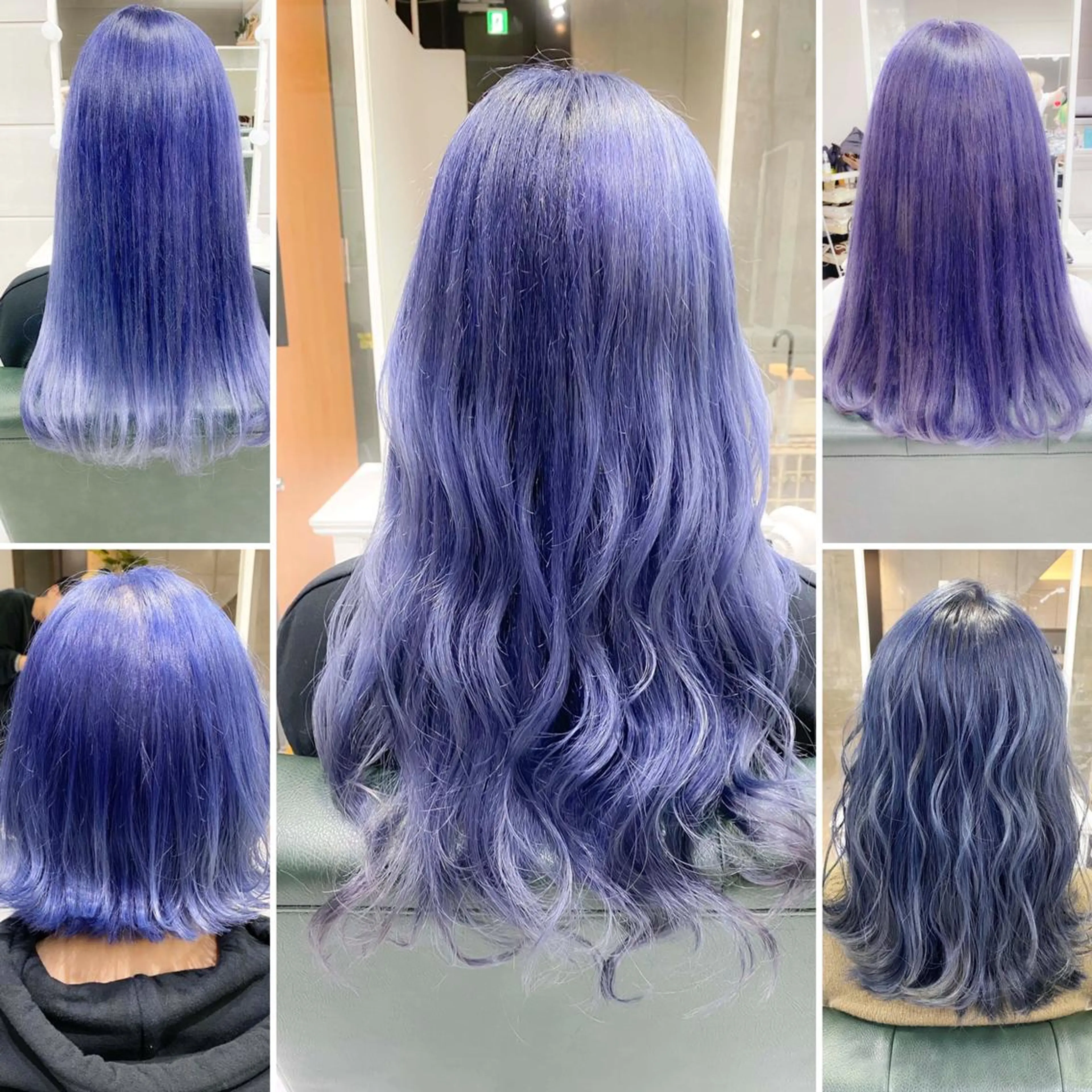 ヘアアレンジ カラー セミロング ブルーカラー ネイビーカラー ヘアカラー トリートメント Days 透明感カラーのヘアスタイル