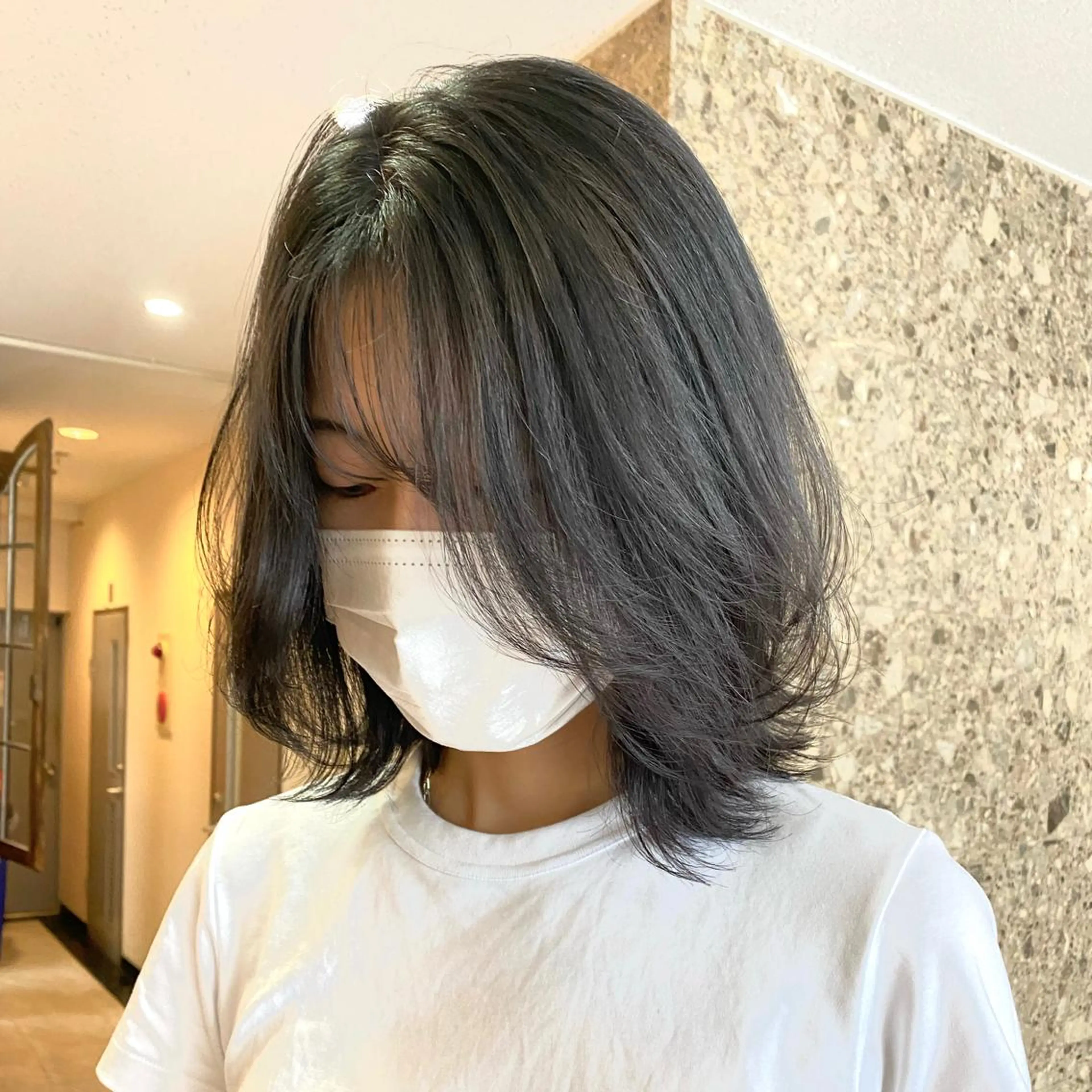 ミディアム カラー ダブルカラー ハイライトカラー インナーカラー くびれヘア ハイライト ヘアカラー Pia hair Design Yakuin所属・Pia ツボイ ケイタのヘアスタイル