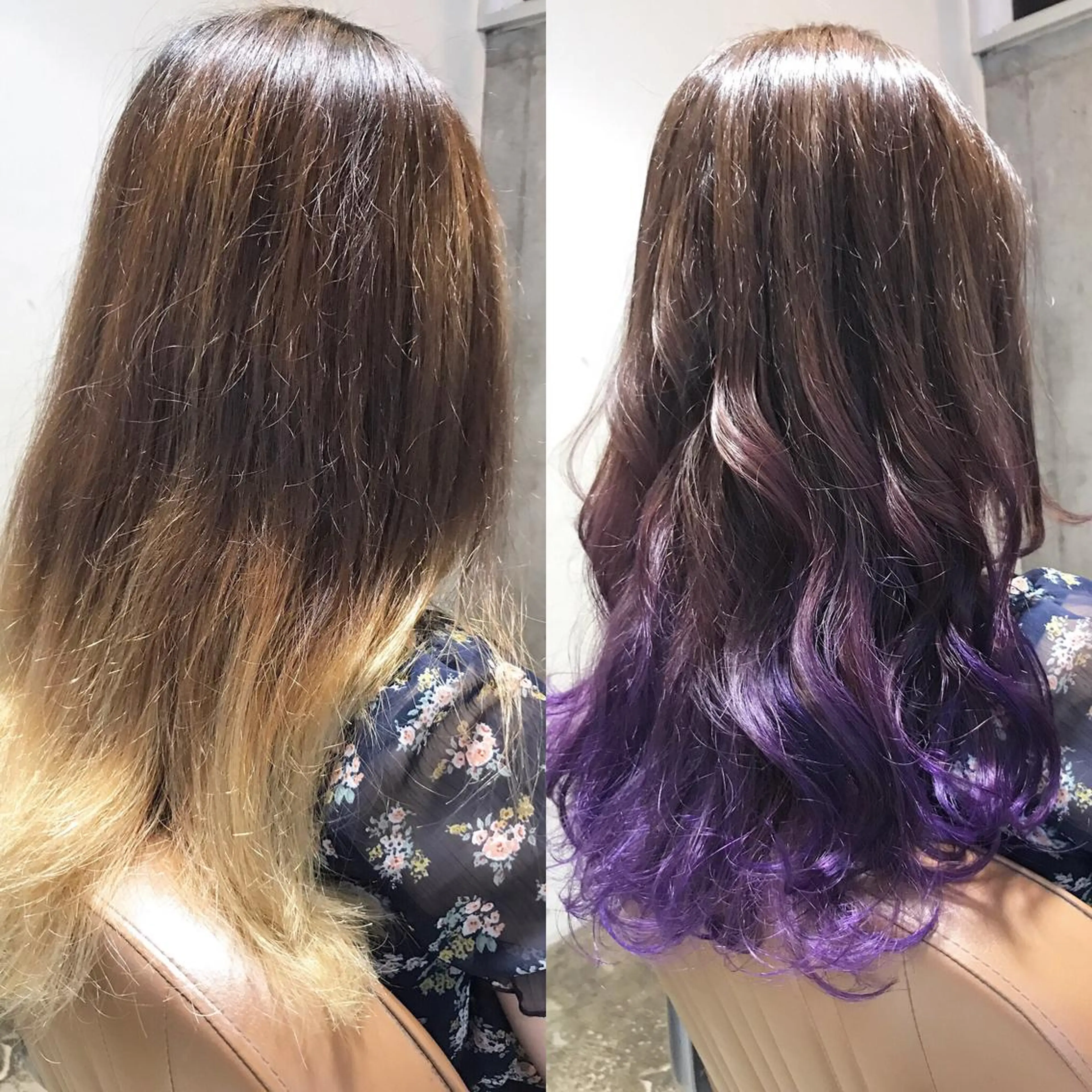 ロング カラー パーマ ヘアアレンジ メンズ キッズ ネイル マツエク・マツパ グラデーションカラー パープルカラー グラデーション パープル サロンドミルク 原宿のヘアスタイル