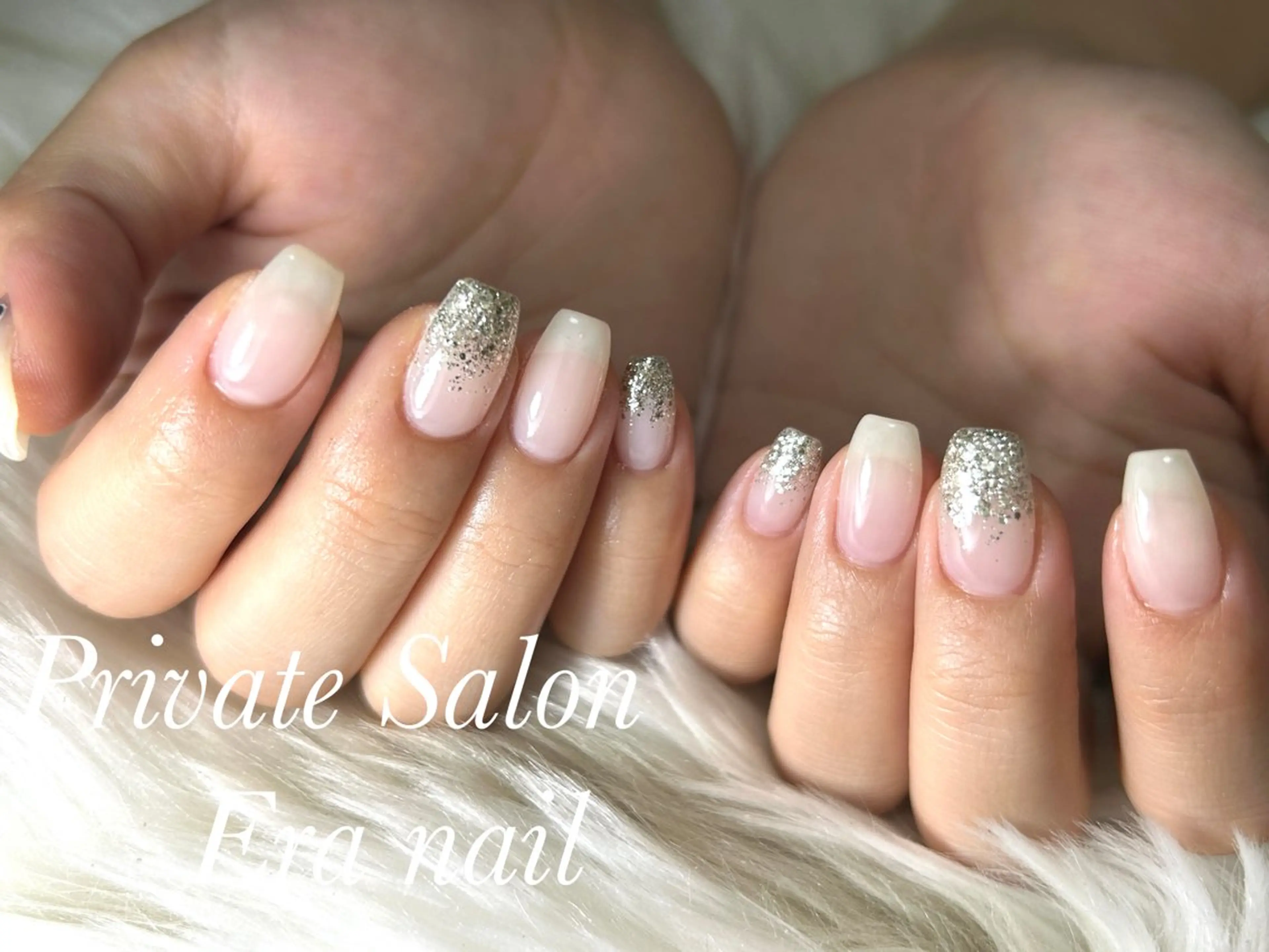 ネイル グラデーション ラメ(グリッター) ラメグラデーション ワンカラーネイル ハンドネイル Era nailのネイルデザイン