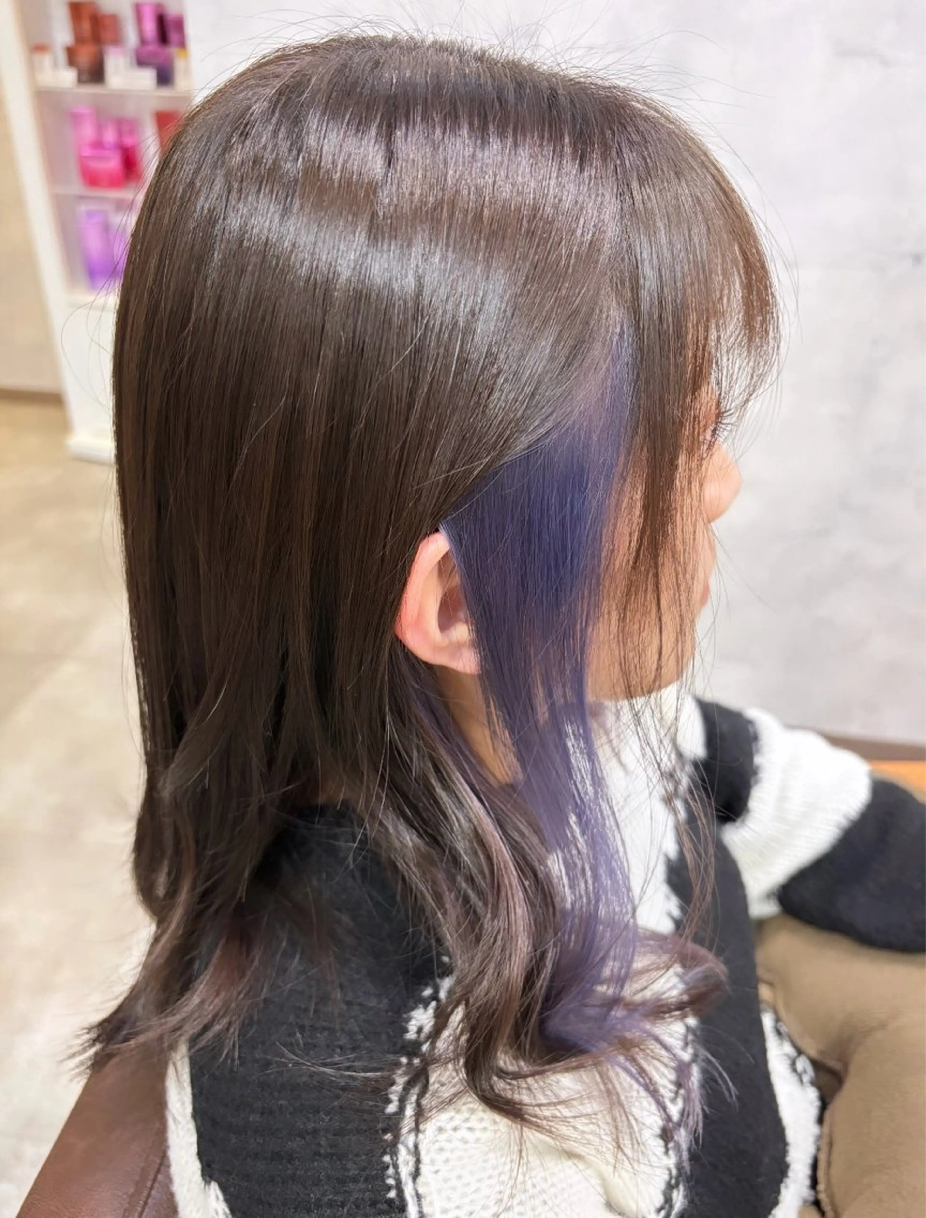 カラー アッシュ アッシュブラウン ブルーカラー ブルーバイオレット ブラウンカラー lico hair&relaxation所属・lico 栁 詩音のマツエク・マツパデザイン