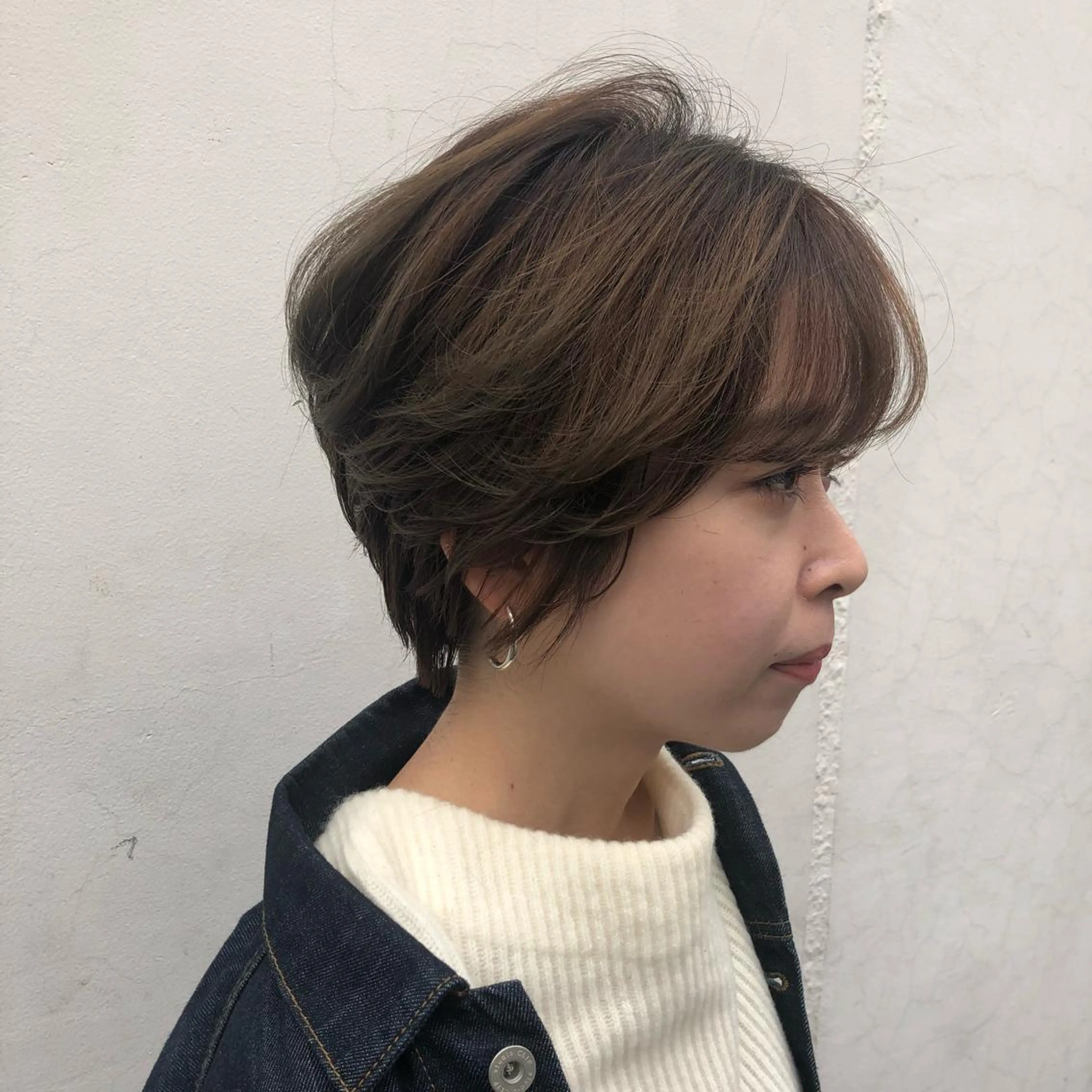 ショート カラー パーマ ヘアアレンジ マツエク・マツパ ハンサムショート ショートヘア 脱白髪染め特化GBG 自由が丘所属・【白髪ぼかし 専門GBG】自由が丘のヘアスタイル