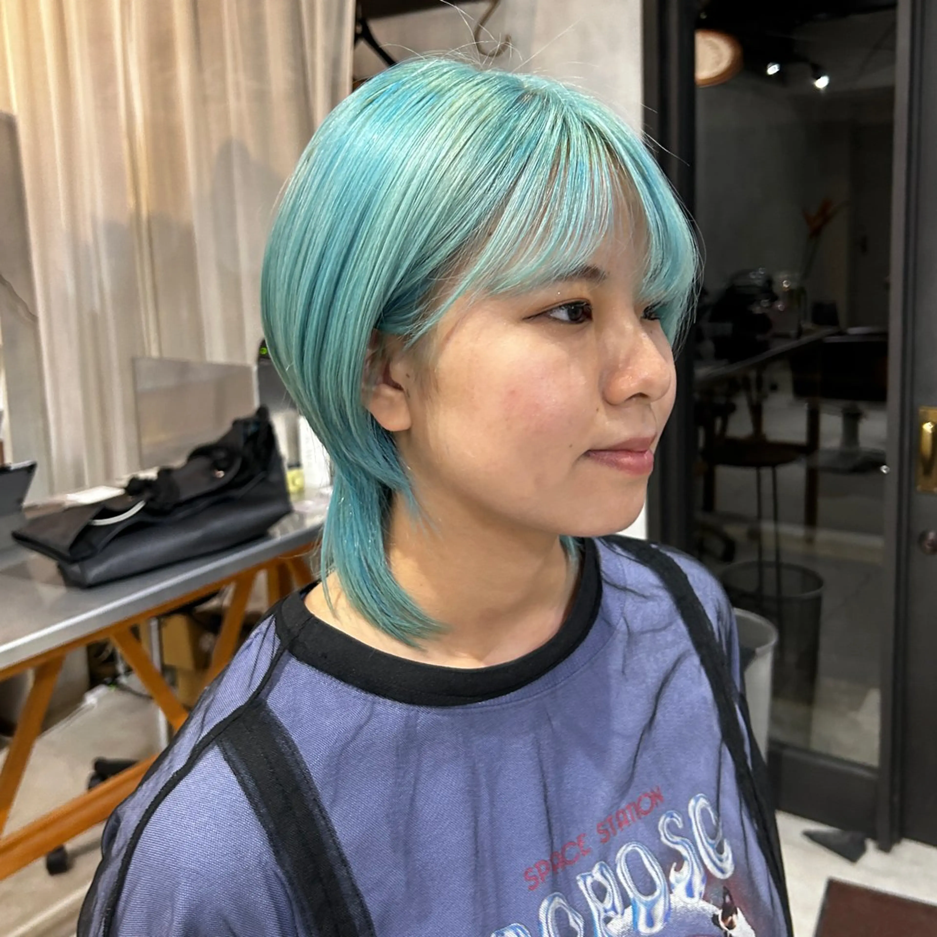 ショート カラー ミント ミントグリーン ヘアカラー トリートメント 京都/カラー/松野 翔のヘアスタイル