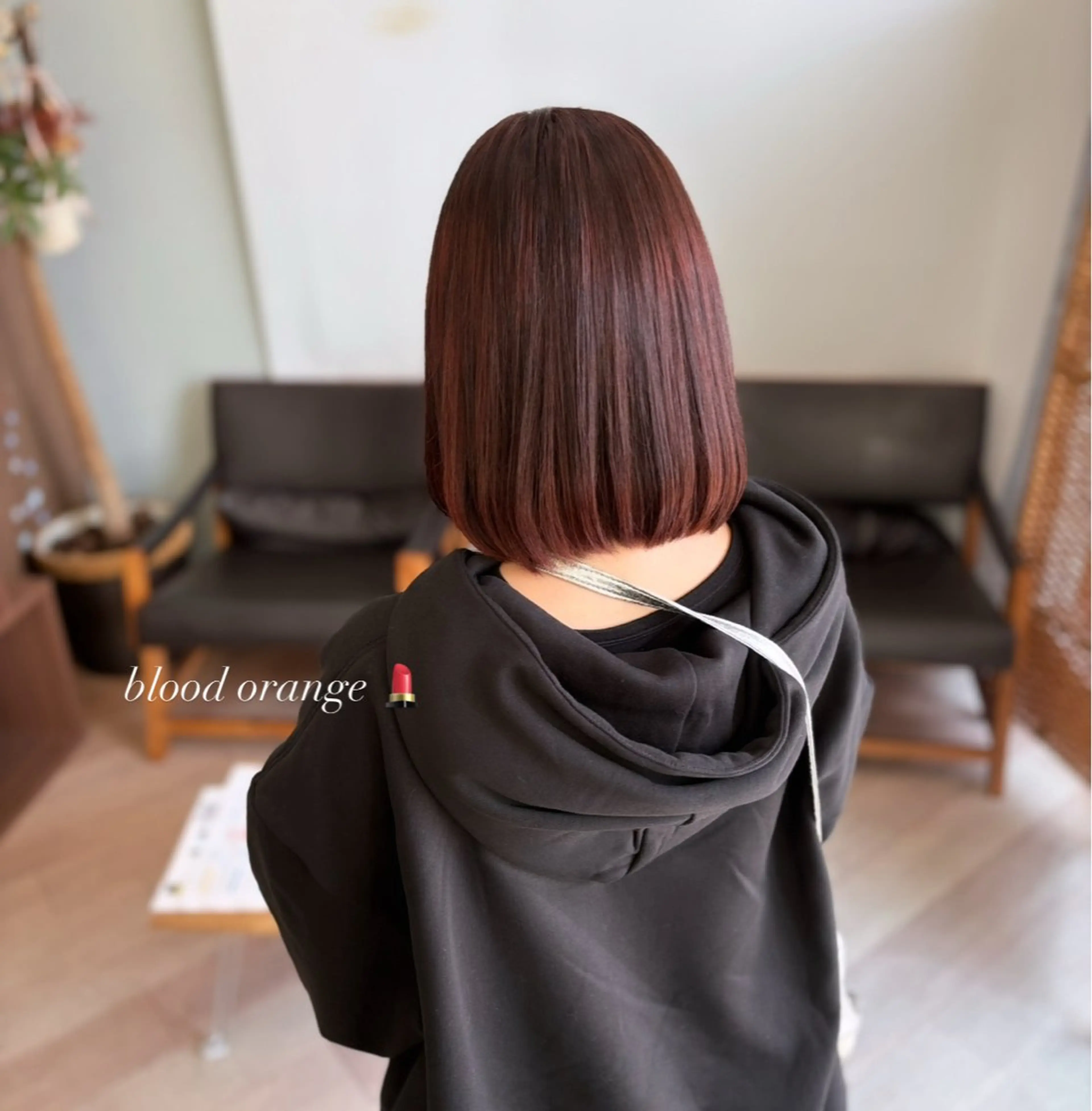 ミディアム カラー オレンジ シミズ カエデ🍁のヘアスタイル