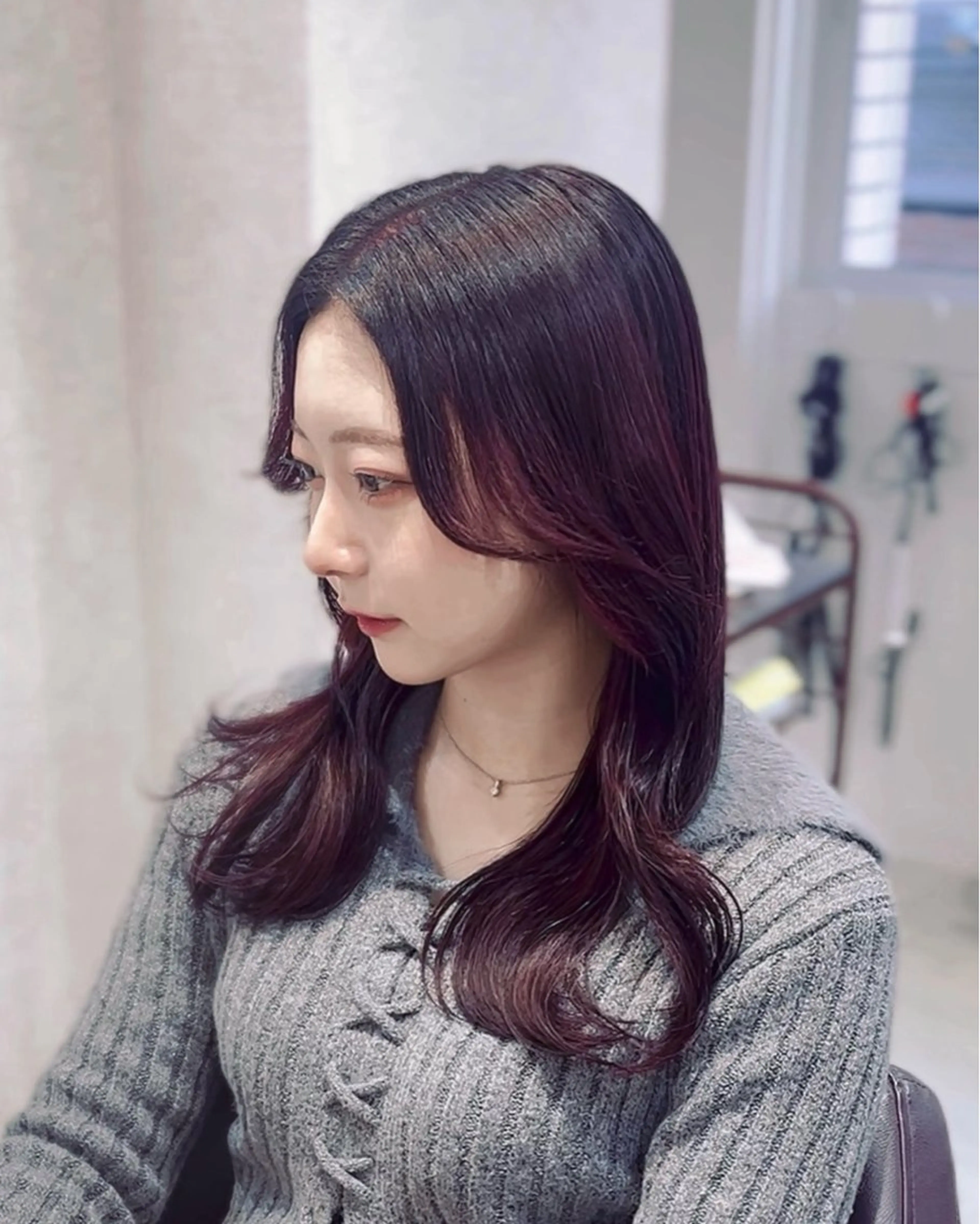 セミロング カラー カット ヘアカラー トリートメント suzuka/透明感 カラー 美髪縮毛矯正のヘアスタイル