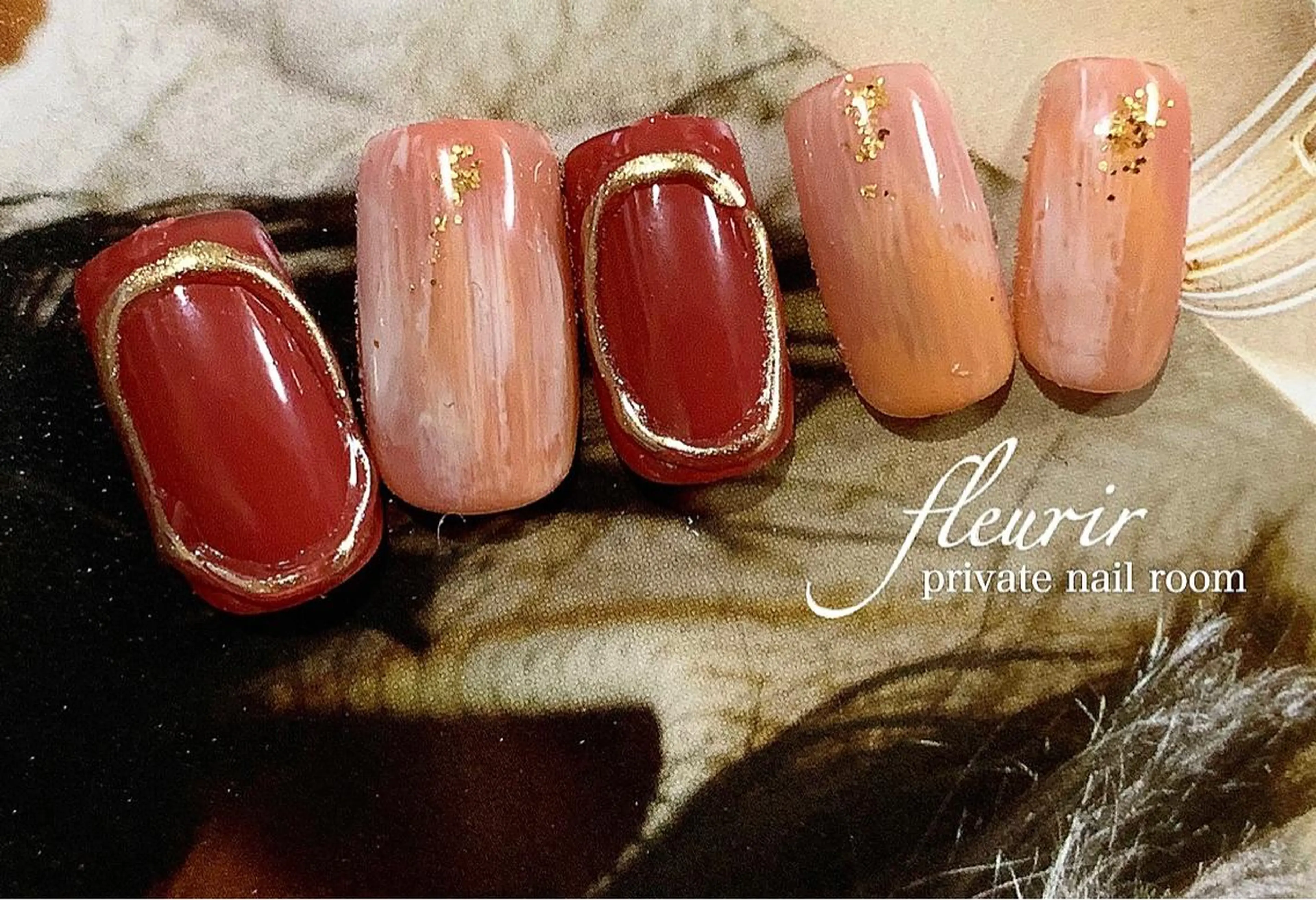 ネイル ラメ(グリッター) ミラーネイル ニュアンスネイル ピンク ピンクベージュ フルリール 【プライベートサロンのネイルデザイン