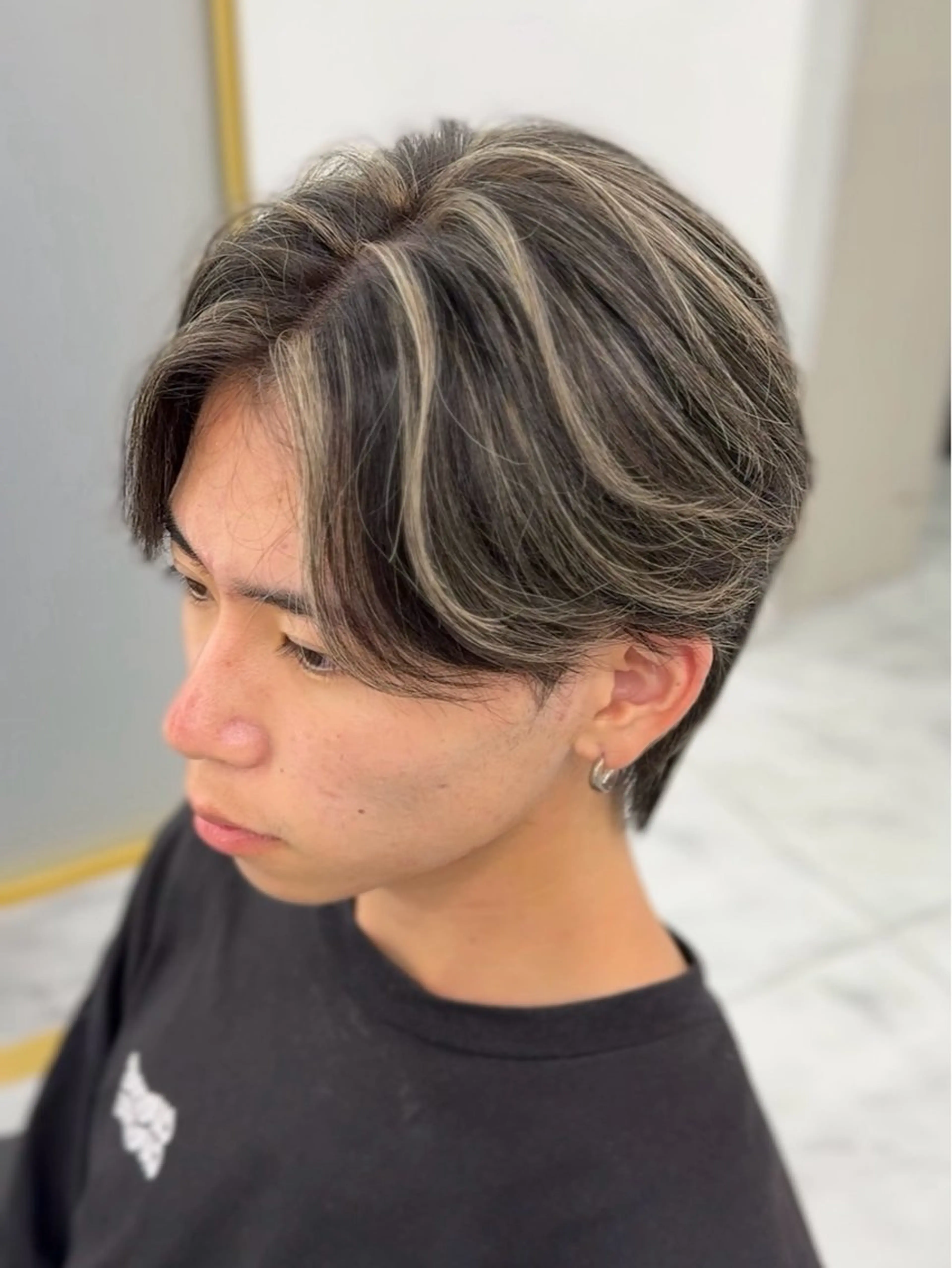 カラー メンズ メンズメッシュ メッシュ カット ヘアカラー メンズ/メッシュ ‪‪/セット/aoiのヘアスタイル