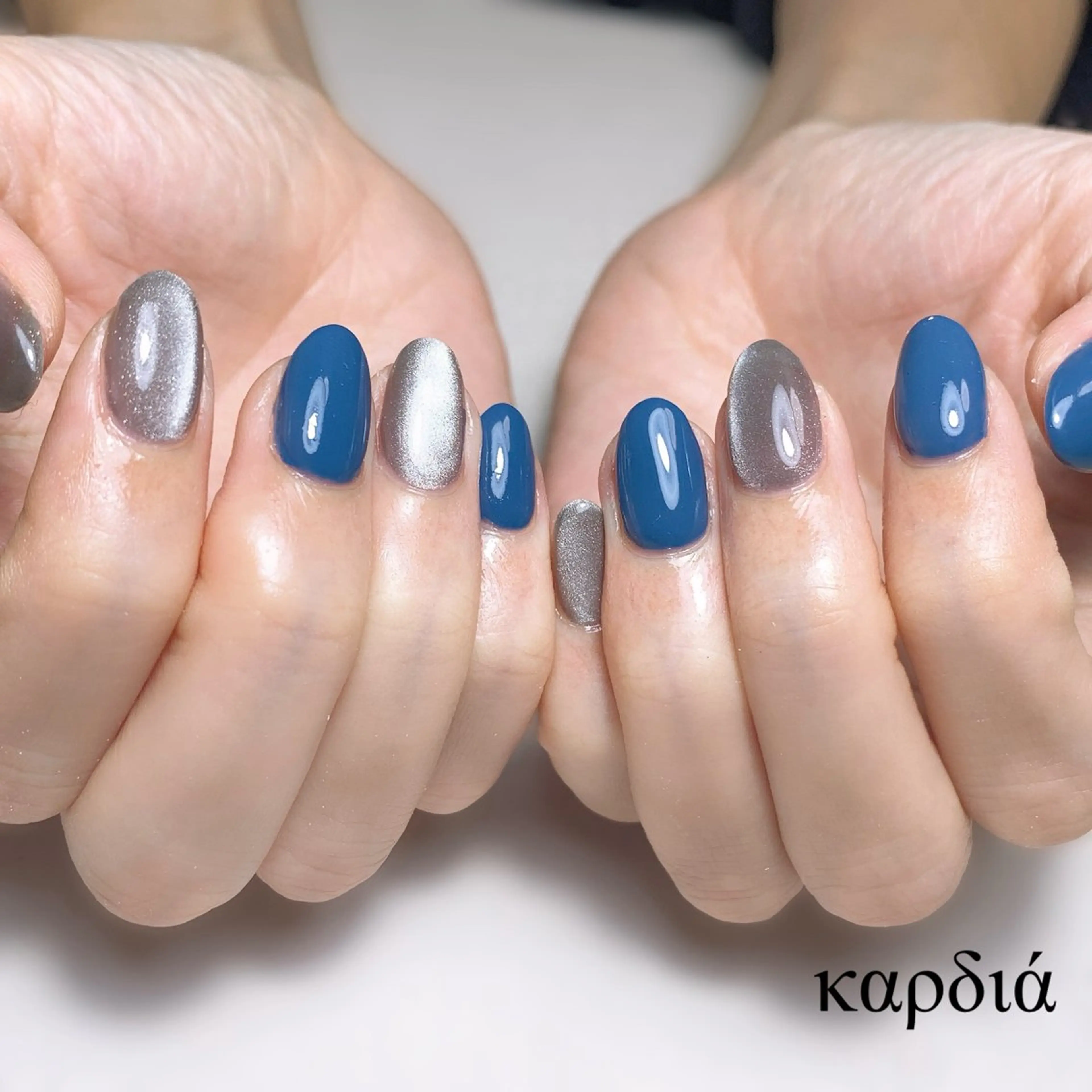 ネイル ハンドネイル καρδιά -ｶﾙﾃﾞｨｱ-のネイルデザイン