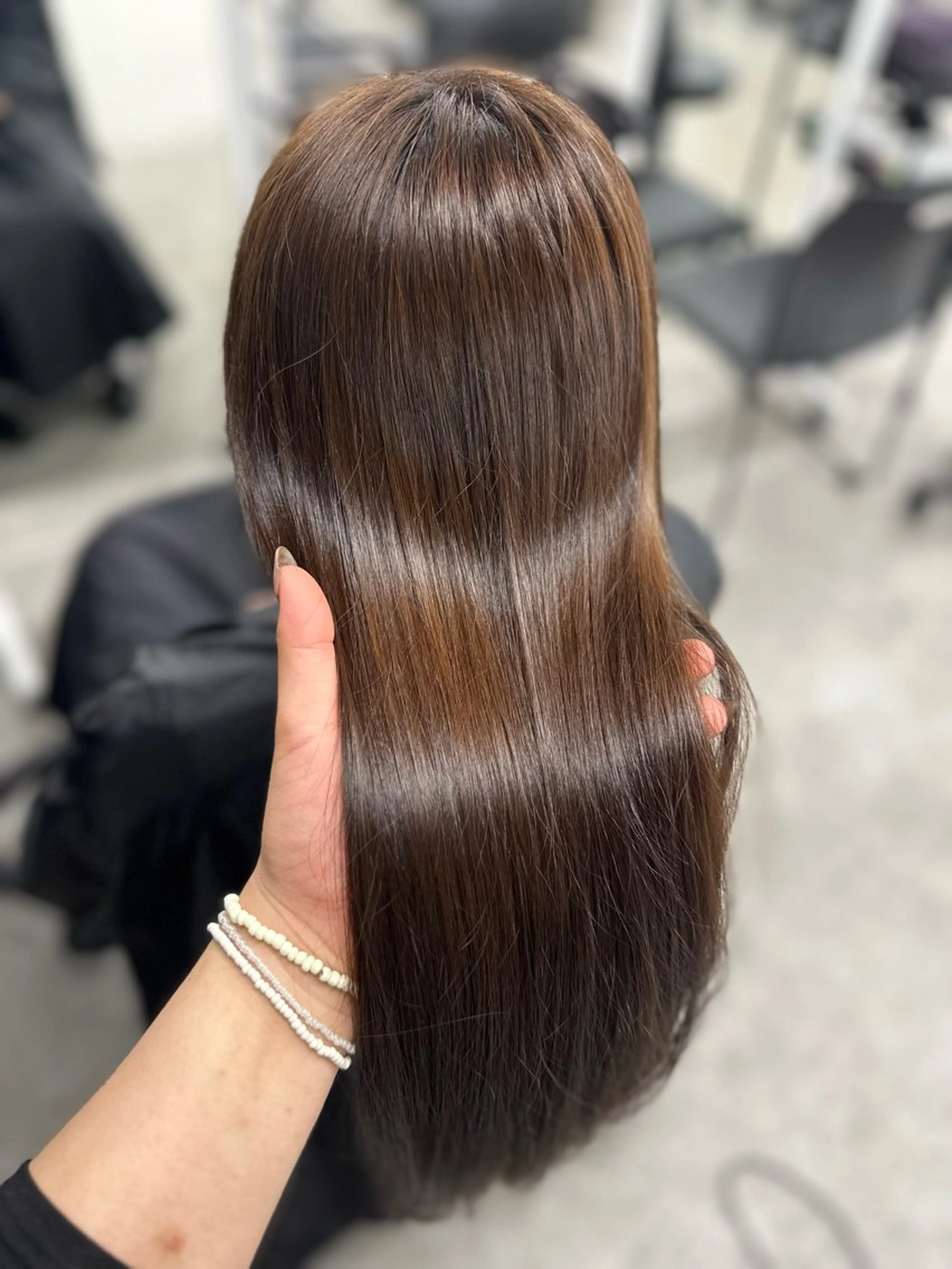 ロング カット ヘアカラー 艶髪ハイトーンカラー 渋谷🎀ririkaのヘアスタイル