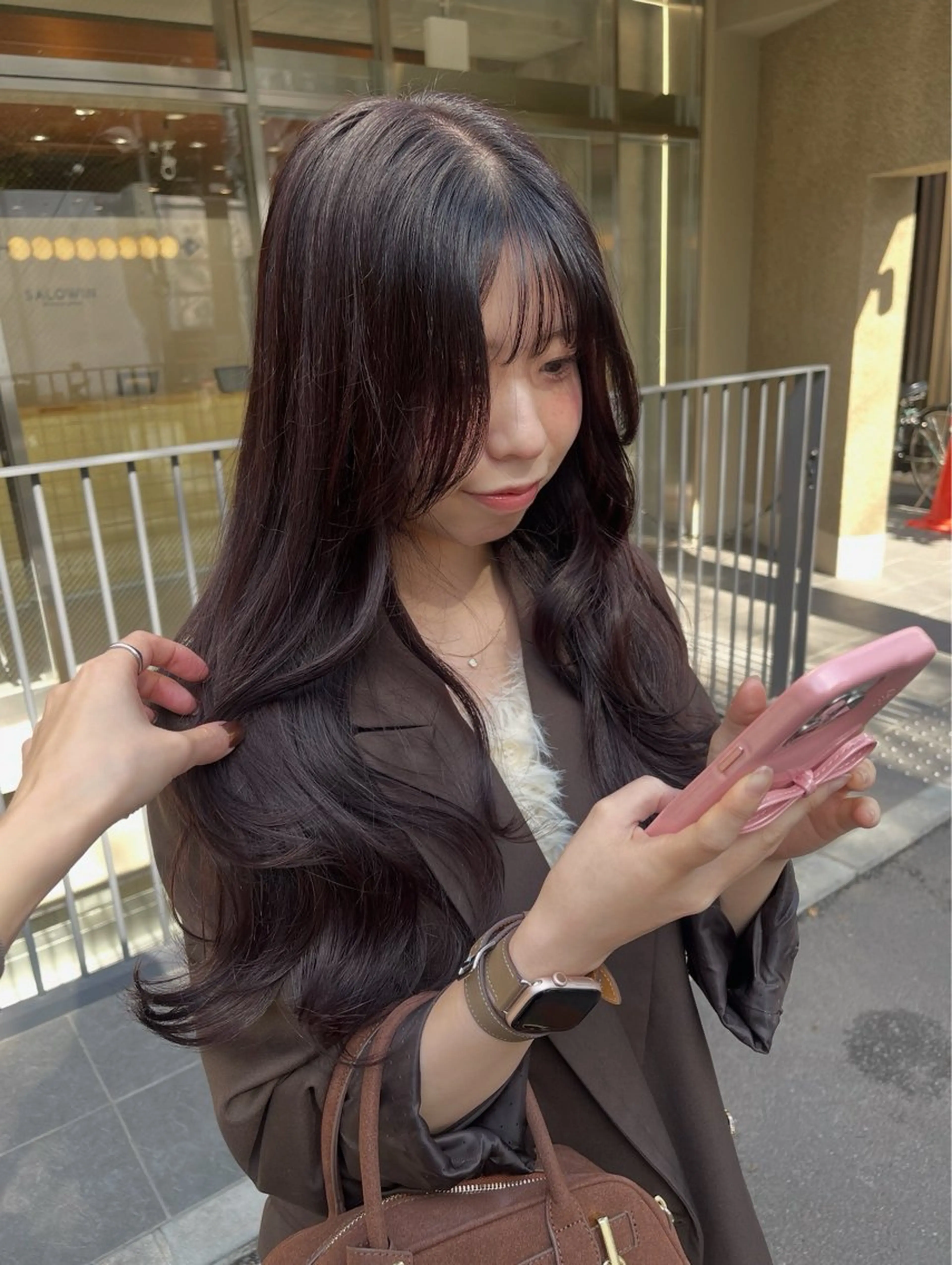 ロング カット ヘアカラー ラベンダー/レイヤー スタイル🤎mamiのヘアスタイル