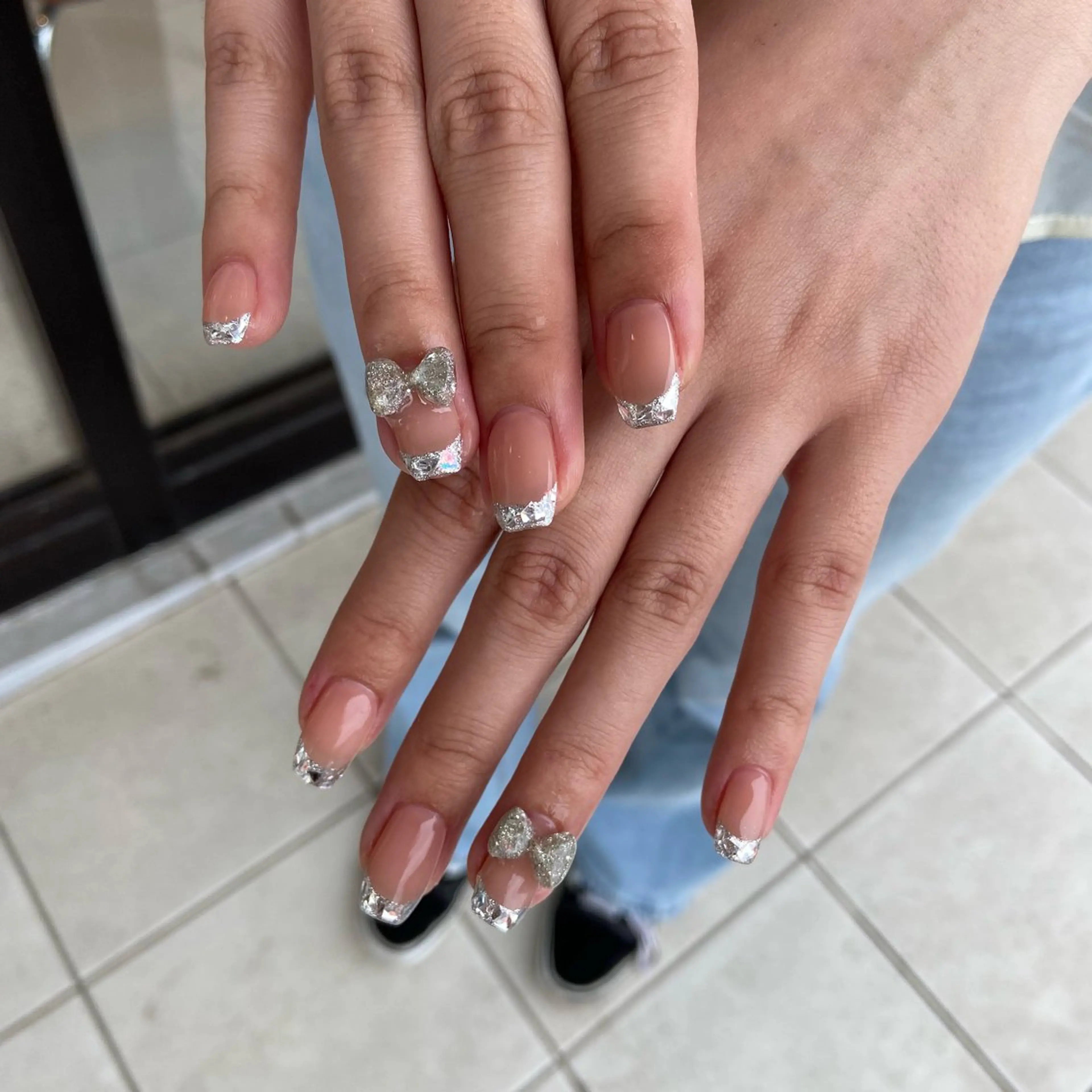 ネイル フレンチネイル ガラスフレンチ Allure小山店 Maiのネイルデザイン