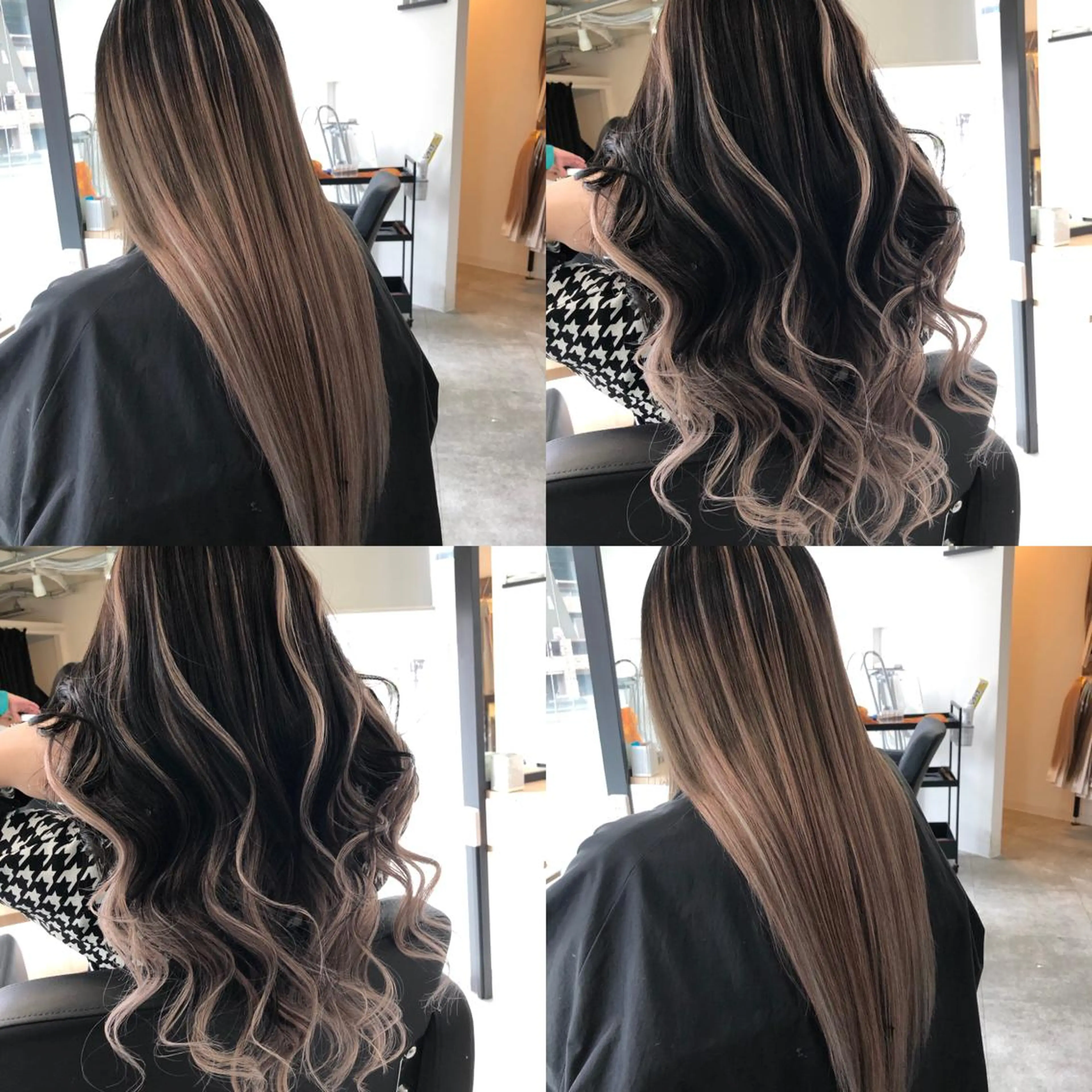 ロング カラー バレイヤージュ ブリーチ 透明感カラー ハイトーンカラー エクステ カット ヘアカラー トリートメント エクステ ヘアセット づまさん カラーエクステ難波のヘアスタイル