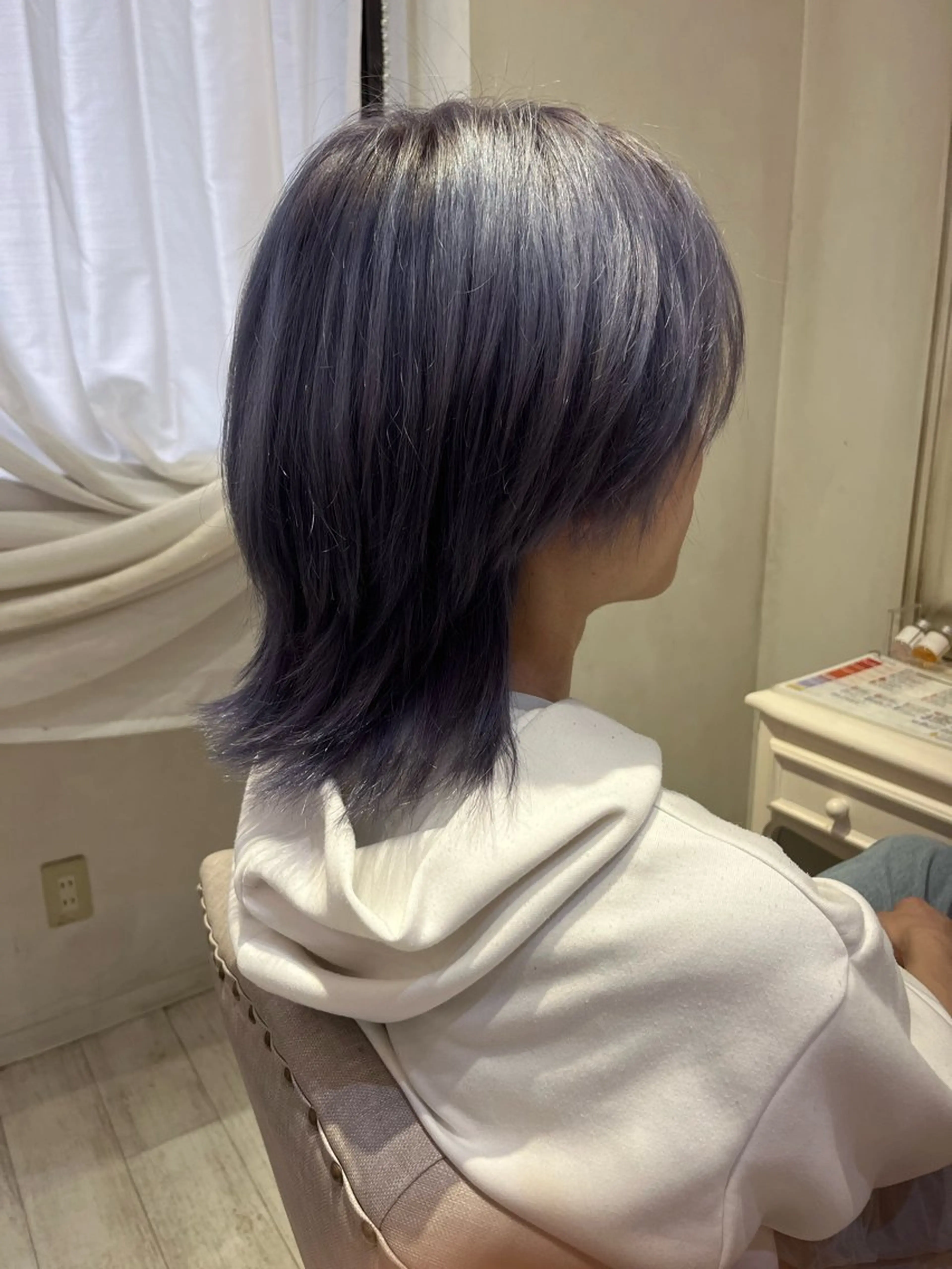 ミディアム カラー 髪質改善、パーマ 山崎純生のヘアスタイル